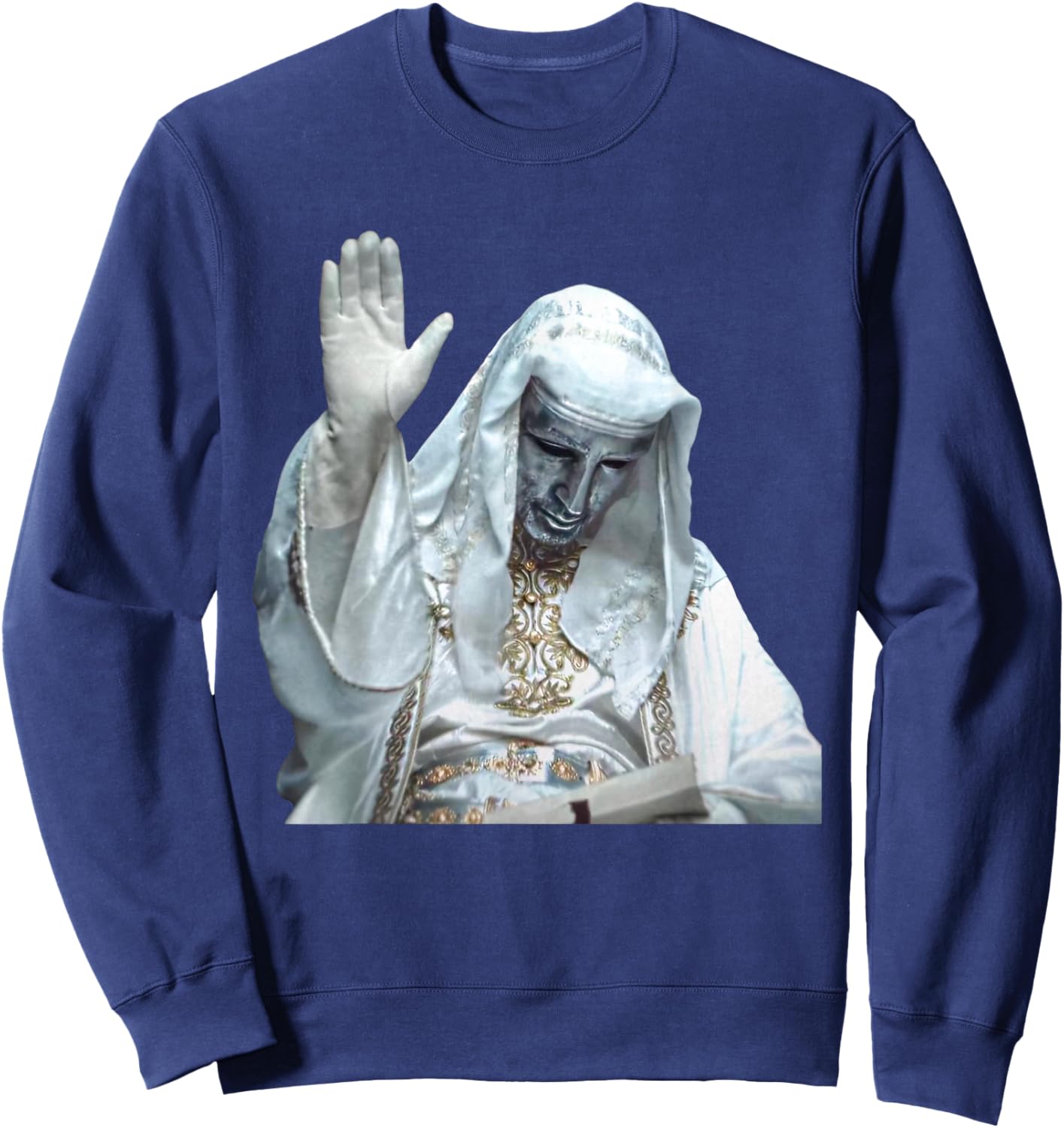 Silver Mask King Baldwin Meme Sweatshirt - Sweatshirt | Navy