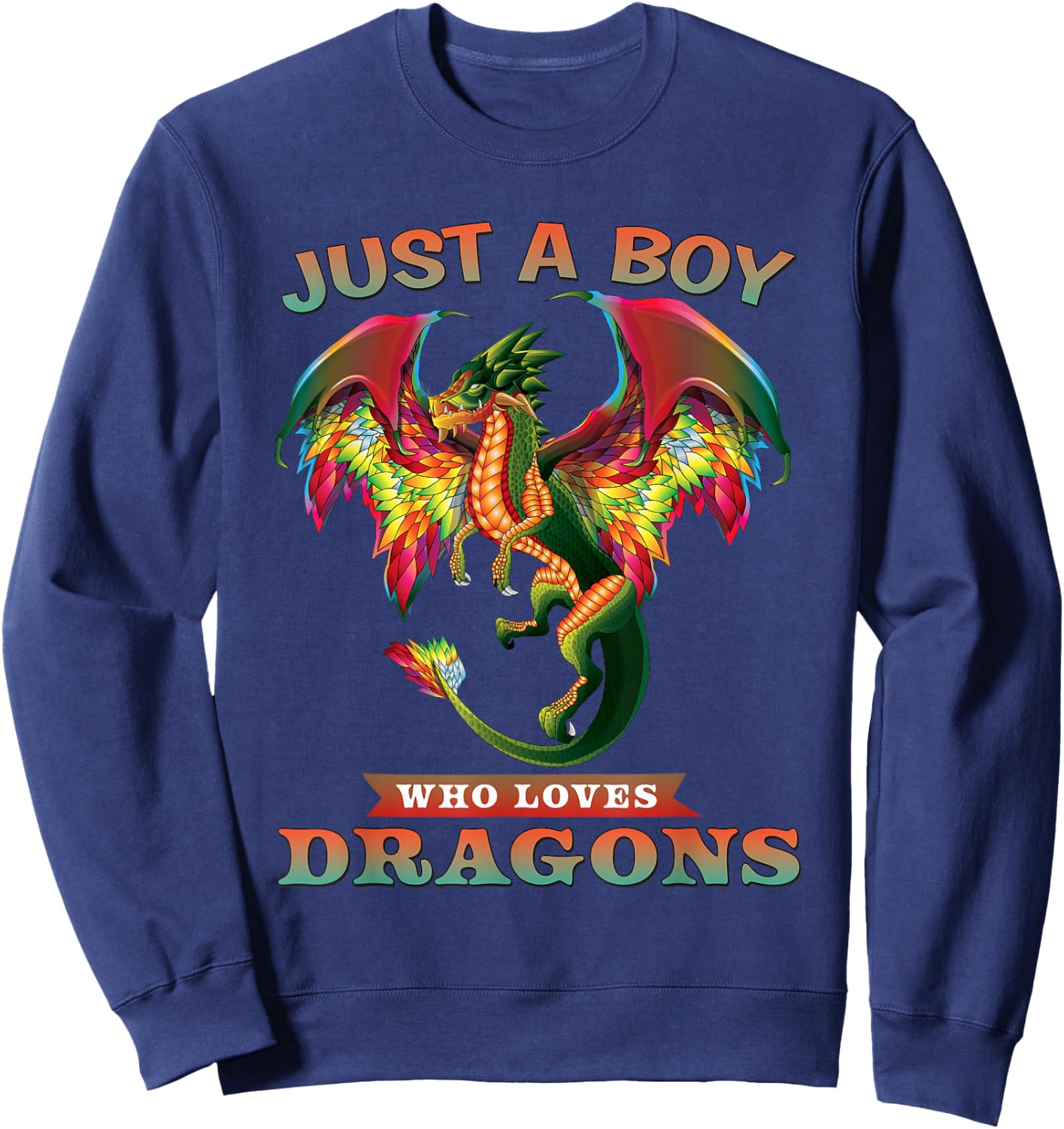Just A Boy Who Loves Dragons Teen Boy Gifts Sweatshirt - Sweatshirt | Navy
