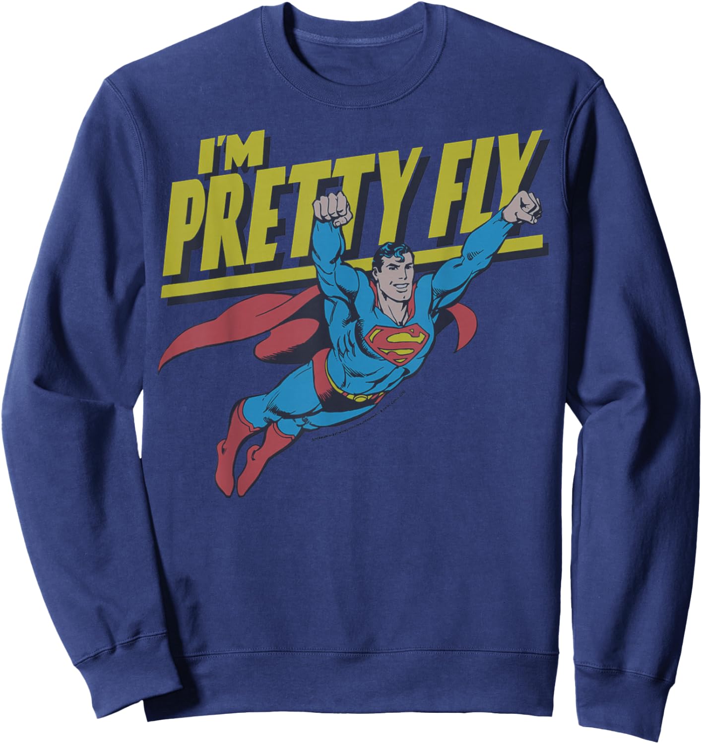 DC Comics Superman Pretty Fly Retro Small Sweatshirt - Sweatshirt | Navy