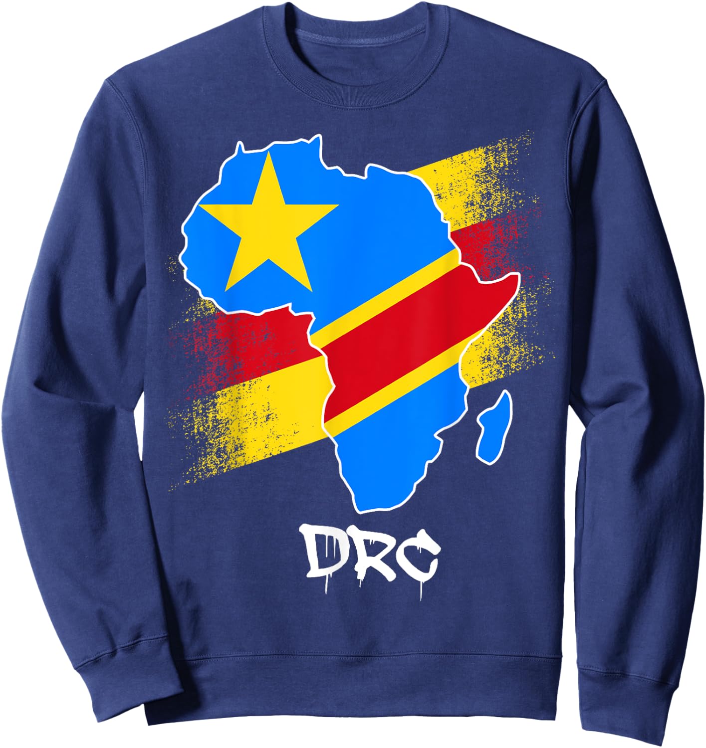 DR Congo flag in Africa Map Love RDC DRC Republic Of Congo Sweatshirt - Sweatshirt | Navy