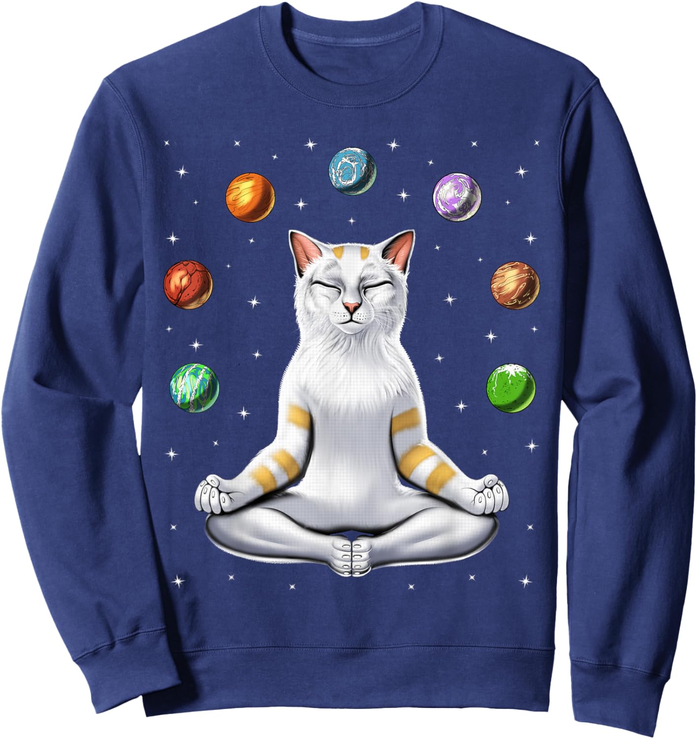 Cat Yoga Meditation Spiritual Zen Funny Cat Spirituality Sweatshirt - Sweatshirt | Navy