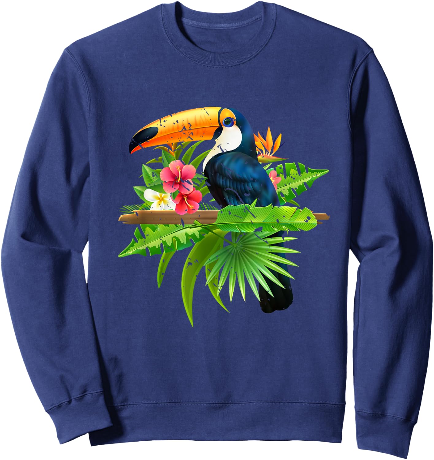 Tropical Birds Exotic Summer Animal Toucan Sweatshirt - Sweatshirt | Navy