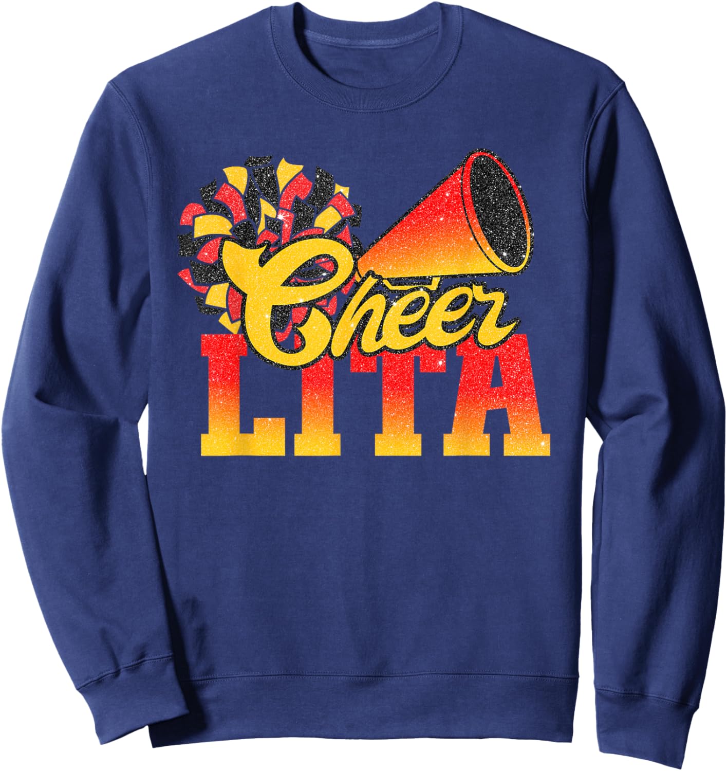 Orange Red Gold Pom Pom Sweatshirt - Sweatshirt | Navy