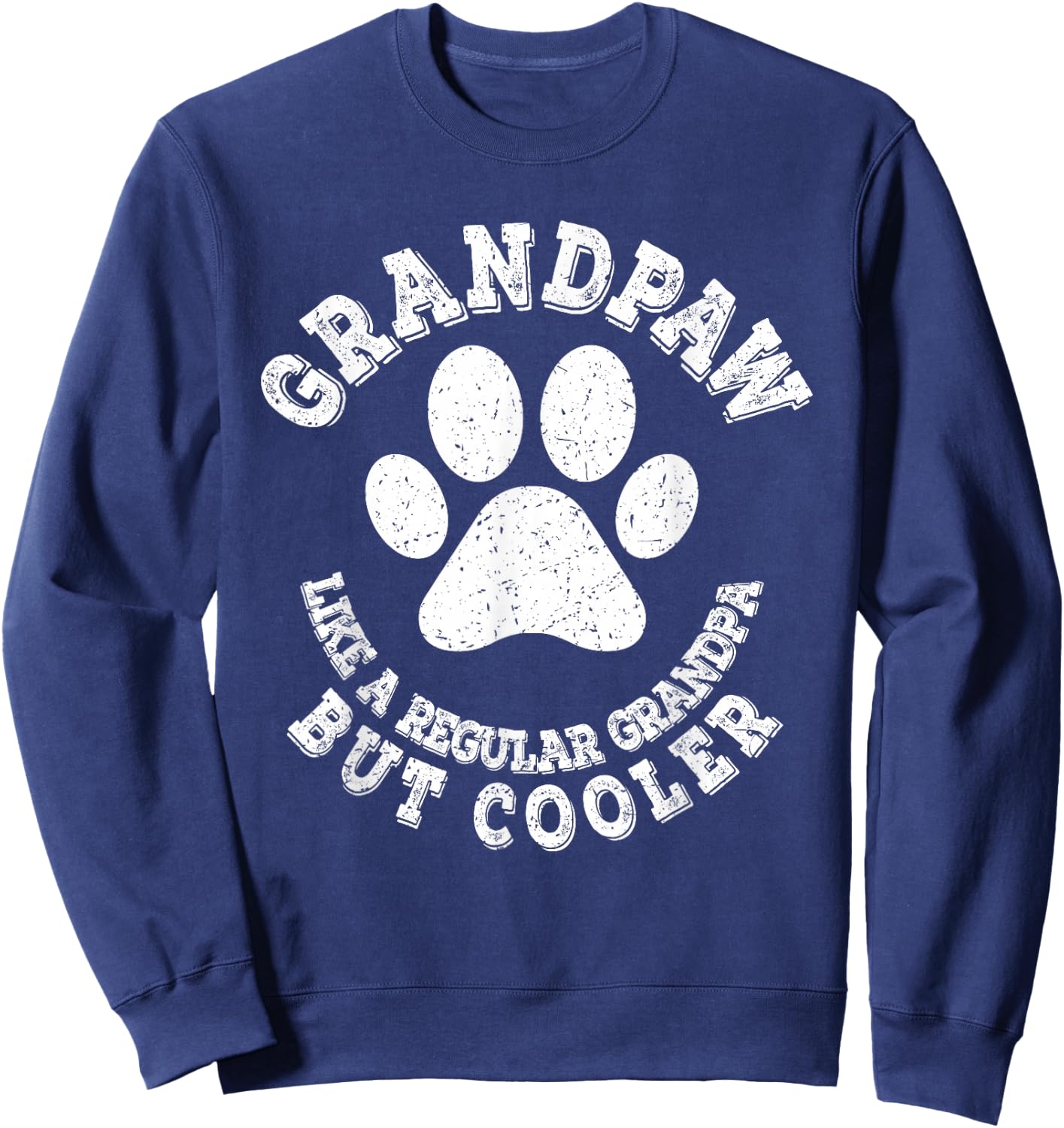 Grandpaw Dog Grandpa Grandfather Funny Vintage Grand Paw Men Sweatshirt - Sweatshirt | Navy