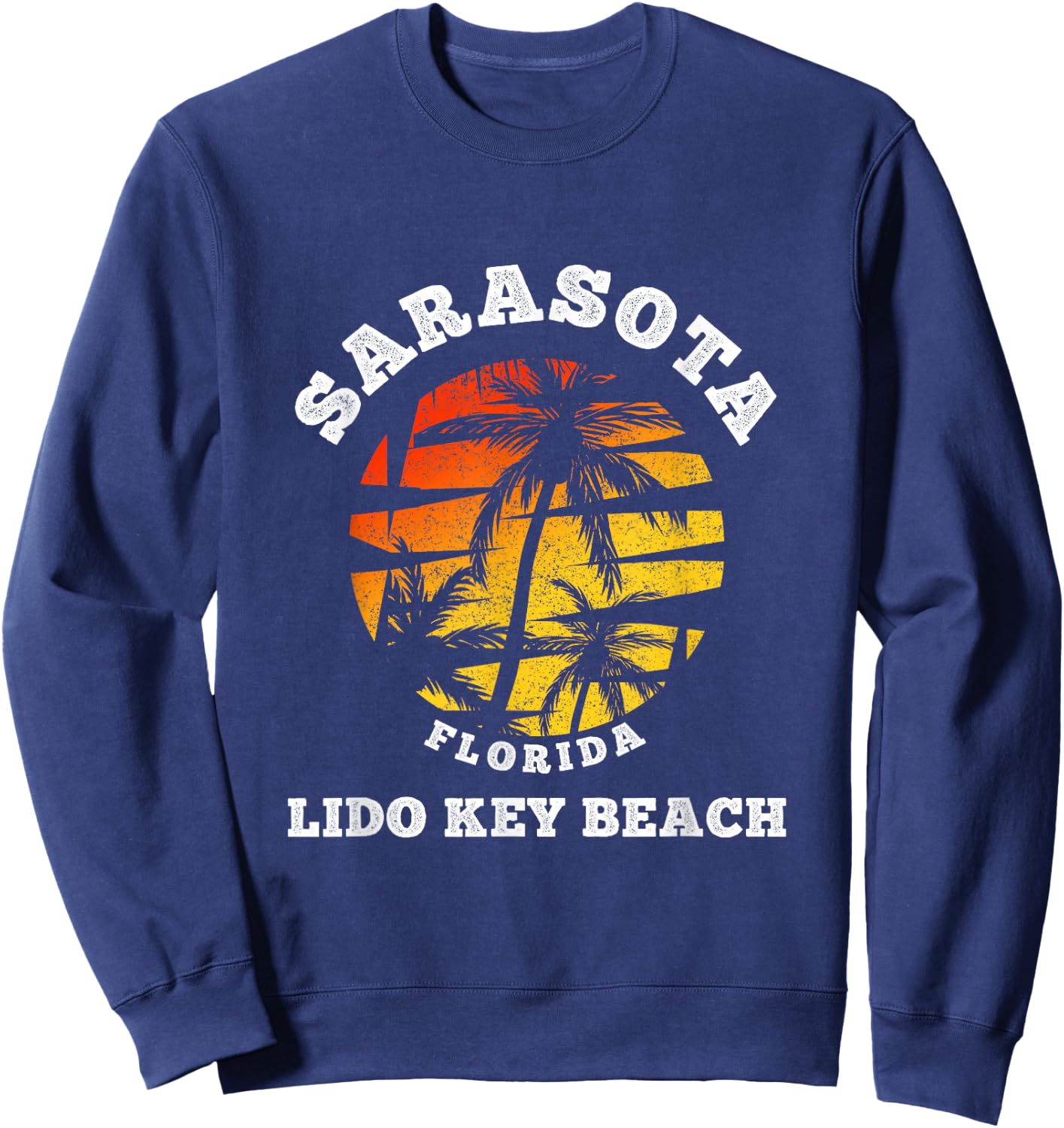 Lido Key Beach Florida Sarasota Retro Beach Summer Holiday Sweatshirt - Sweatshirt | Navy