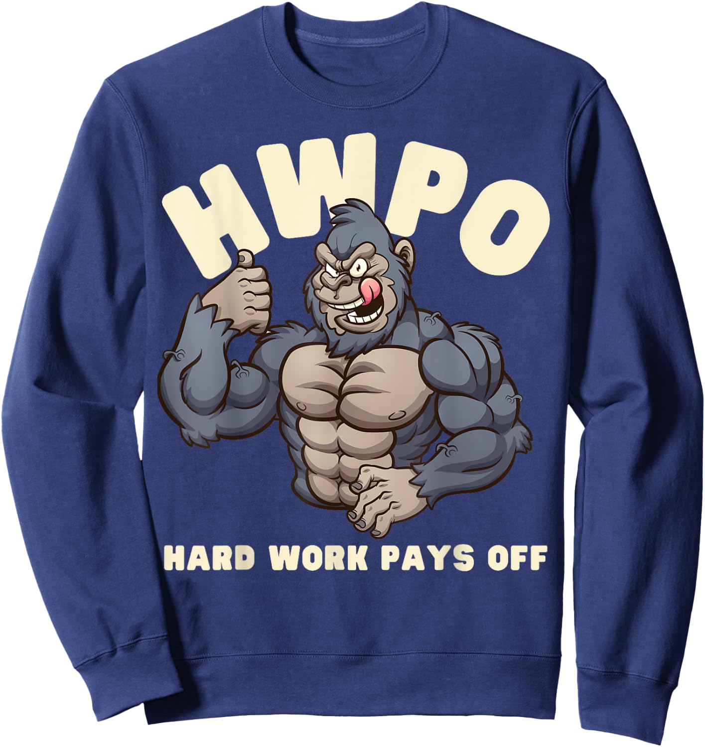 HWPO Hard Work Pays Off Gorilla Sweatshirt - Sweatshirt | Navy