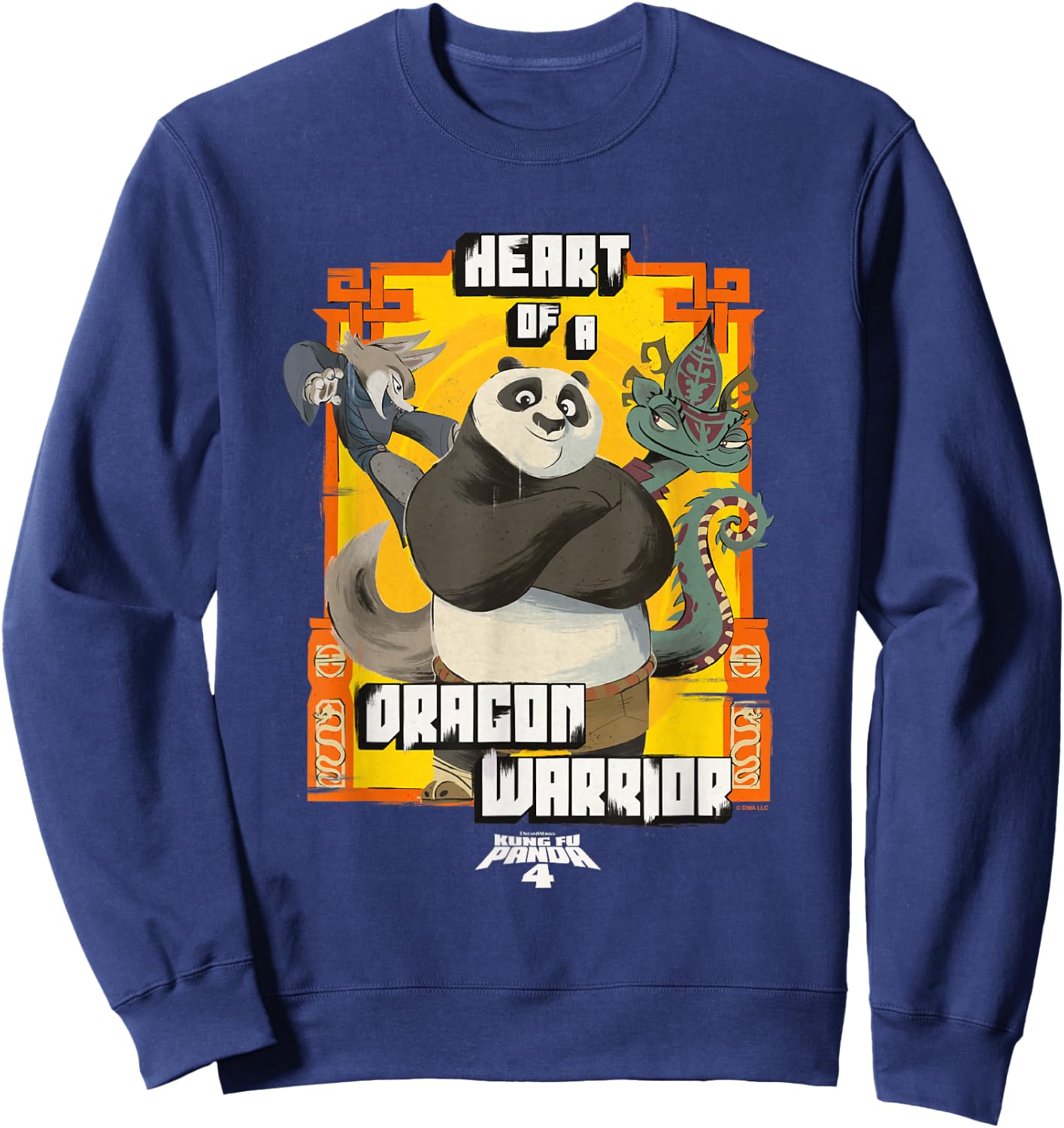 Kung Fu Panda 4 Heart Of A Dragon Warrior Vintage Portrait Sweatshirt - Sweatshirt | Navy