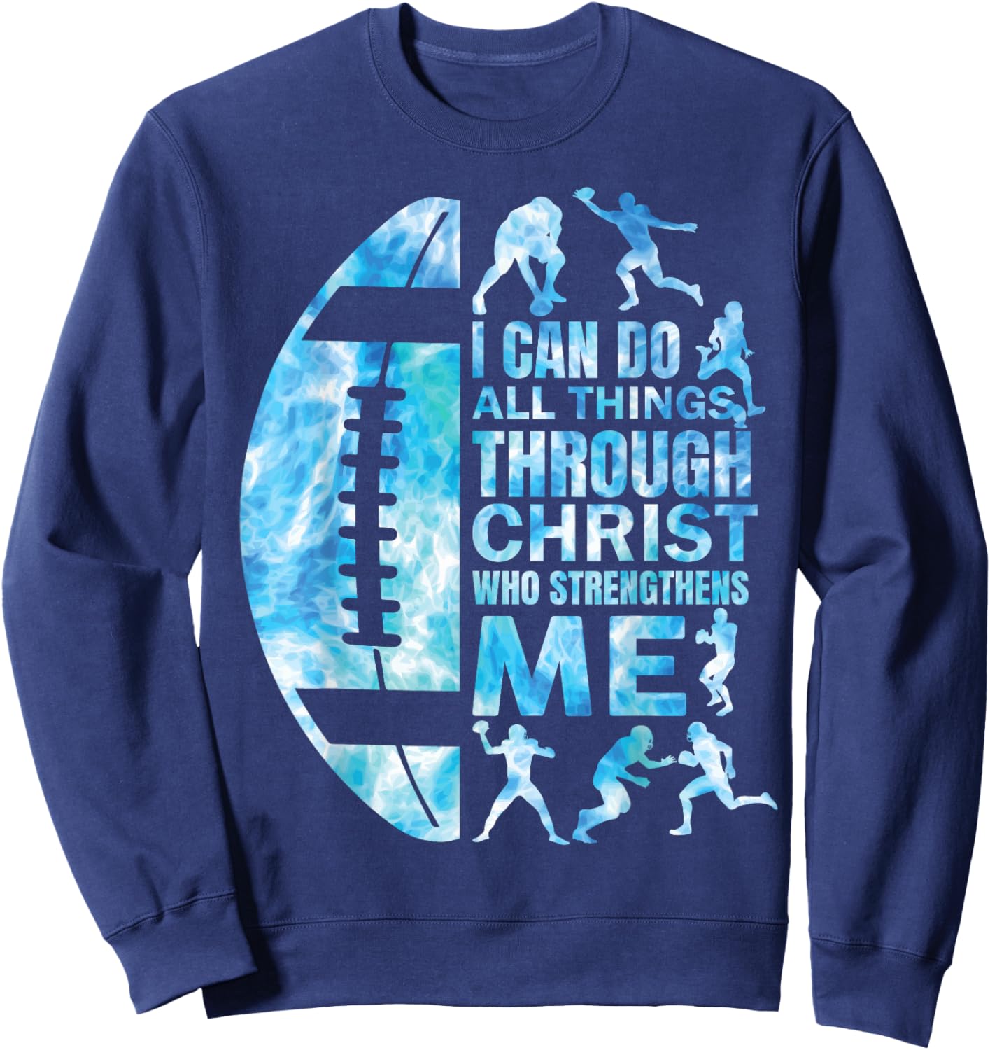 Football-Shirt Christian Women Boys Men Christ Religious Sweatshirt - Sweatshirt | Navy
