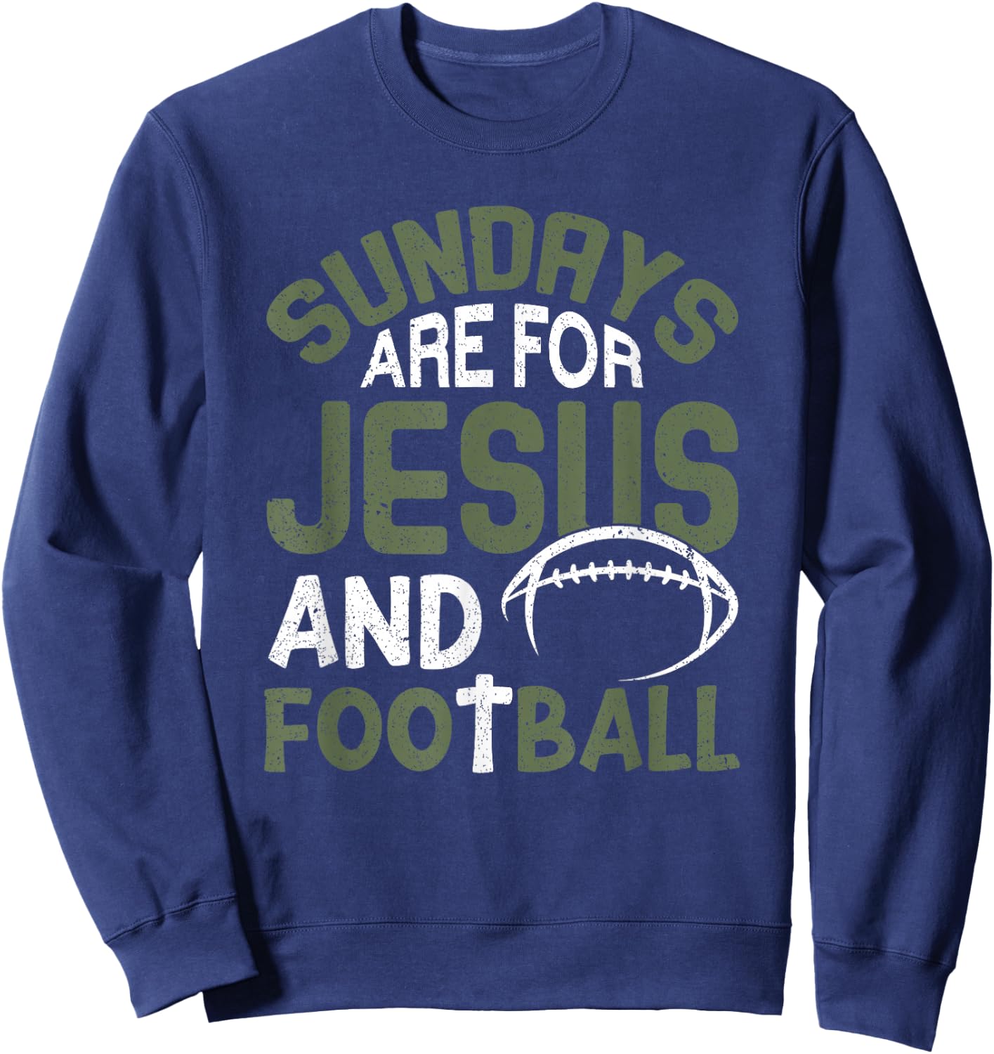 Sundays Are For Jesus & Football Draft Day Fantasy Football Sweatshirt - Sweatshirt | Navy