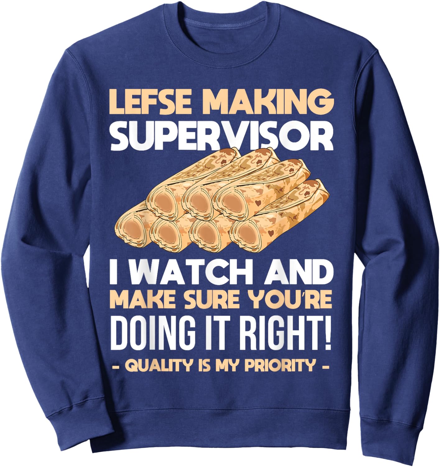 Lefse Master Funny Lefse Sweatshirt - Sweatshirt | Navy