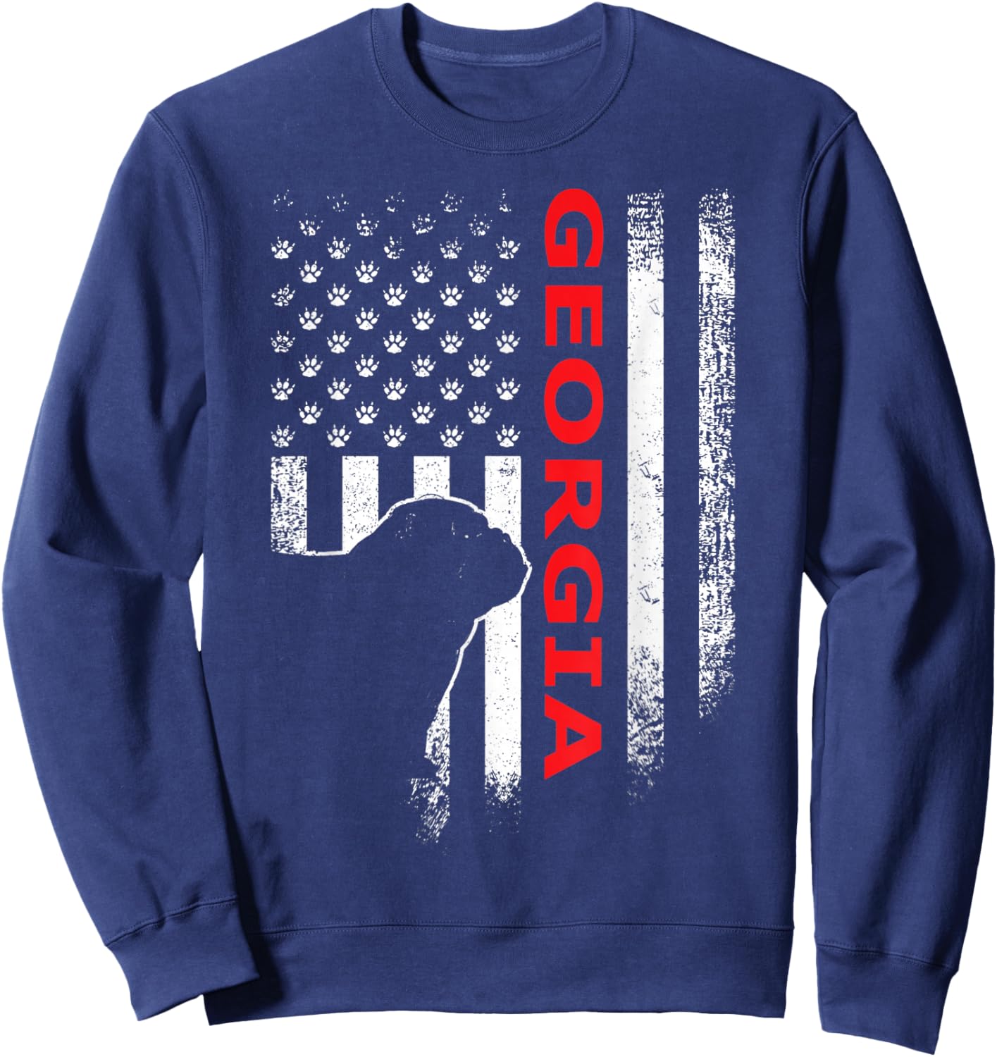 Georgia USA Flag Patriotic. GA Vintage Style Sweatshirt - Sweatshirt | Navy