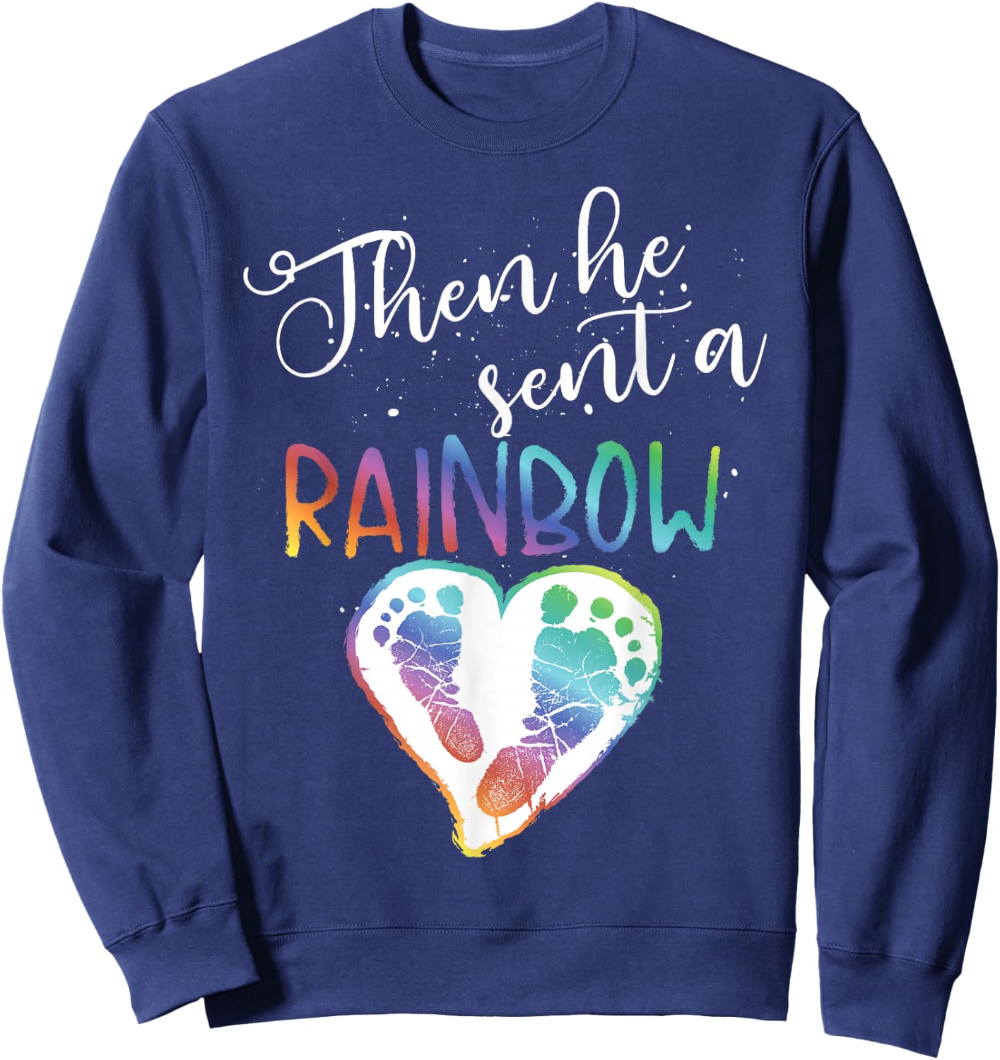 Funny Baby Pregnancy Announcement Rainbow Gift Mom to Be Sweatshirt - Sweatshirt | Navy