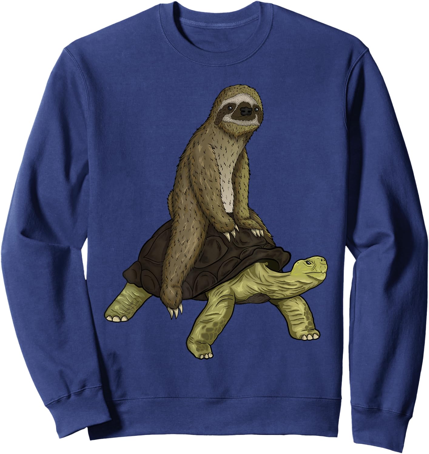 Sloth Turtle Shirt Sloth Riding Tortoise Speed is Relative Sweatshirt - Sweatshirt | Navy