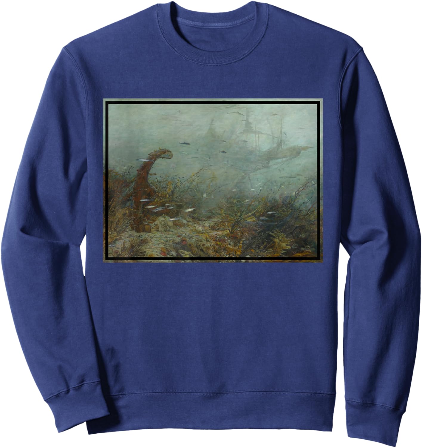 Davy Jones Locker Painting (1890) Sweatshirt - Sweatshirt | Navy