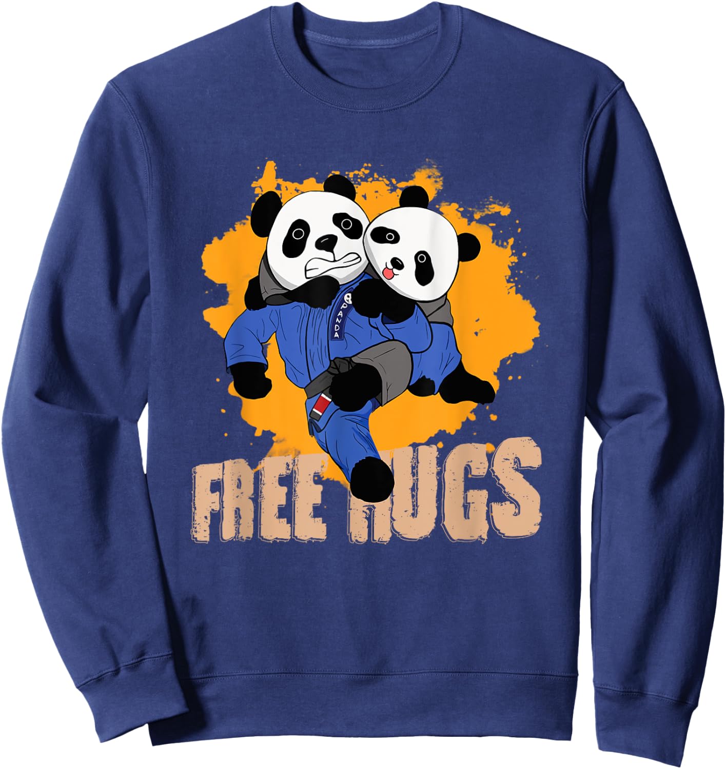 Free Hugs Panda Brazilian BJJ Jiu-Jitsu Sweatshirt - Sweatshirt | Navy