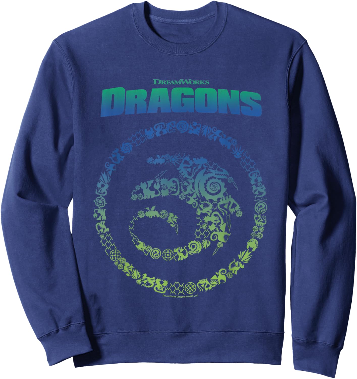 How to Train Your Dragon Toothless Vintage Symbols Logo Sweatshirt - Sweatshirt | Navy