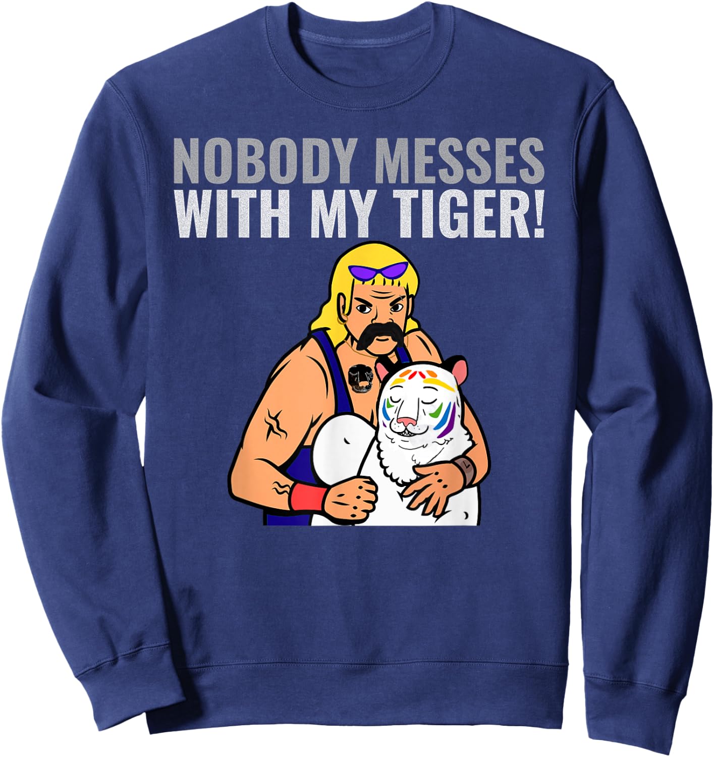 Funny Tiger with Dad Motif - King of the Jungle - Exotic Sweatshirt - Sweatshirt | Navy