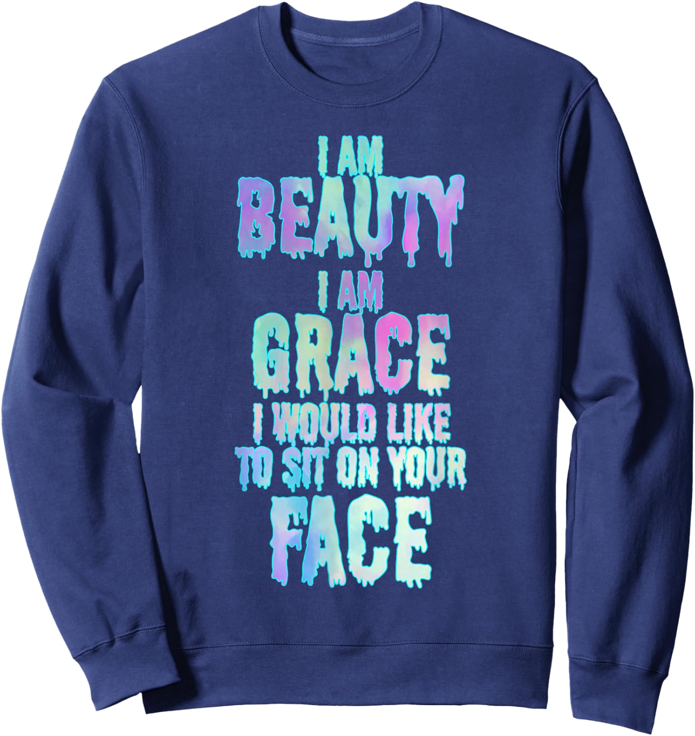 Pastel Goth Kawaii Gothic Sassy Lewd Sarcastic Eboy Egirl Sweatshirt - Sweatshirt | Navy