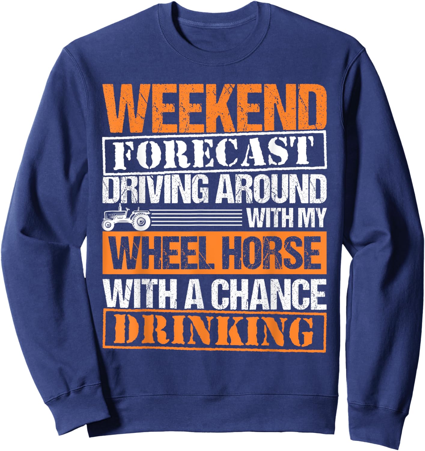 Tractor Wheel Horse Farmer Farming Sweatshirt - Sweatshirt | Navy