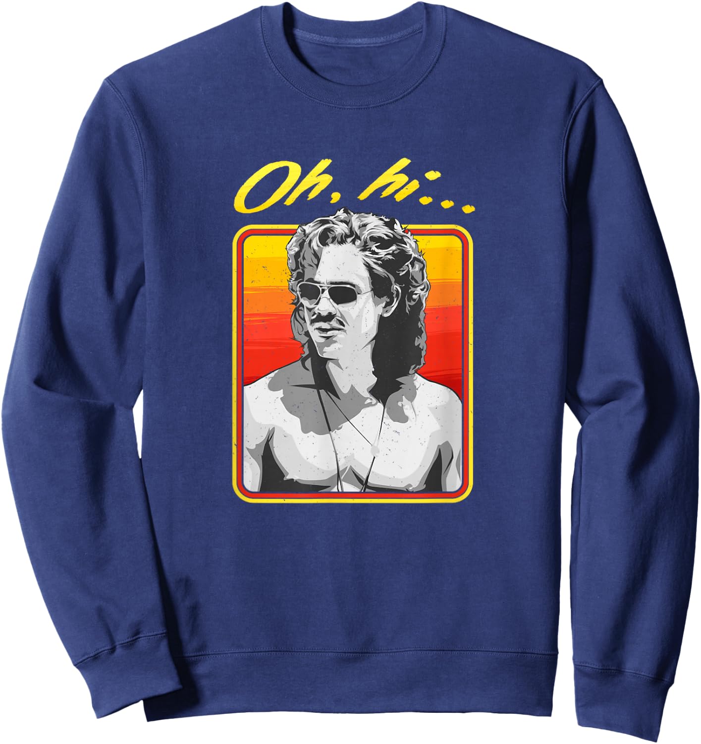 Stranger Things Billy Greyscale Oh Hi Boxed Sweatshirt - Sweatshirt | Navy