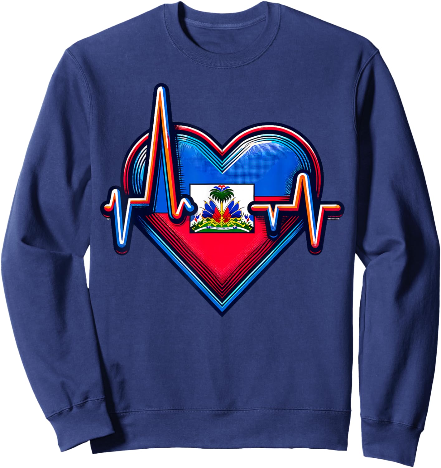Haitian Flag Day Love Haiti Haitian Haitian Roots Haiti Flag Sweatshirt - Sweatshirt | Navy