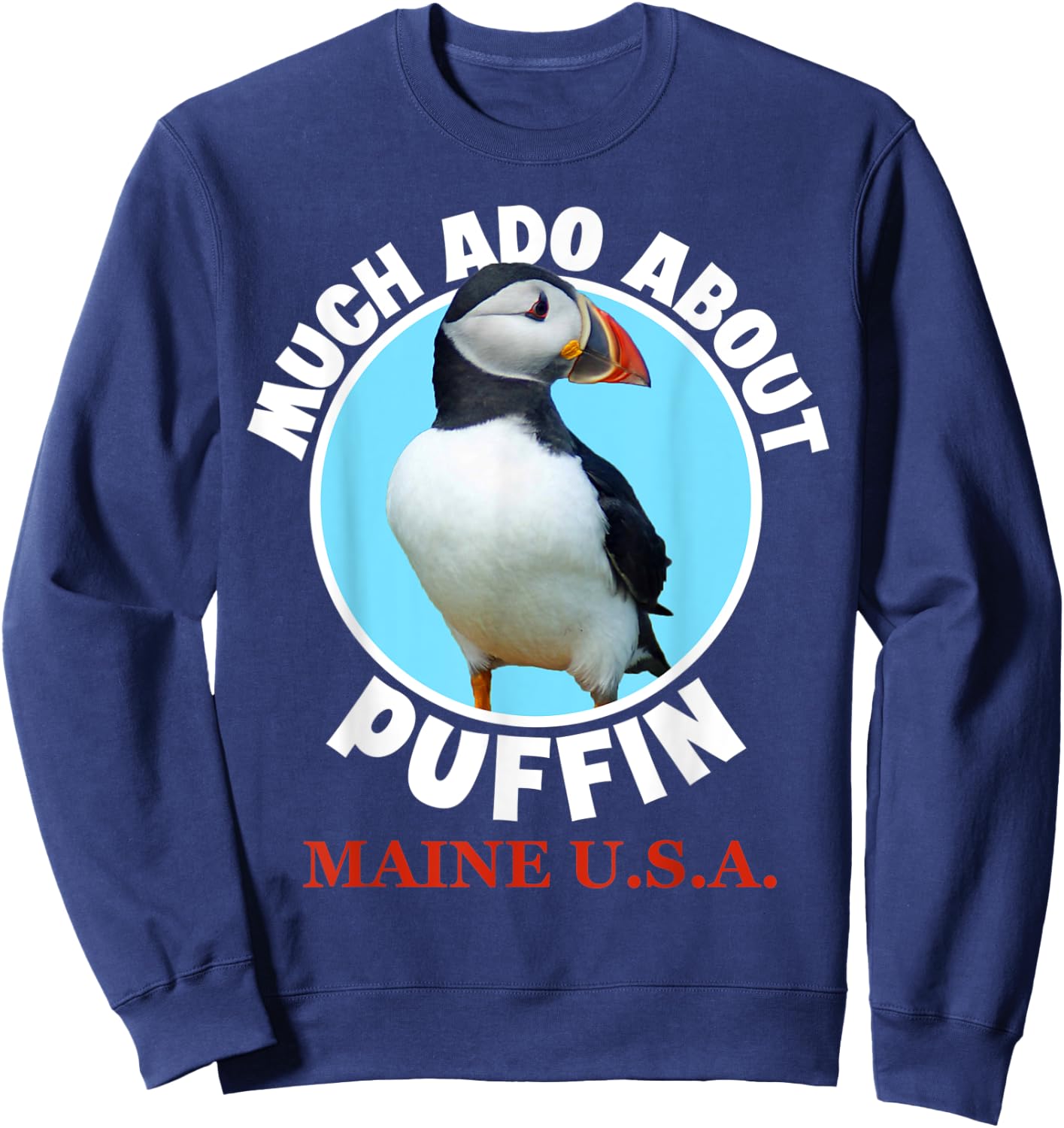 Puffin Bird Maine USA Souvenir Men Funny Sweatshirt - Sweatshirt | Navy