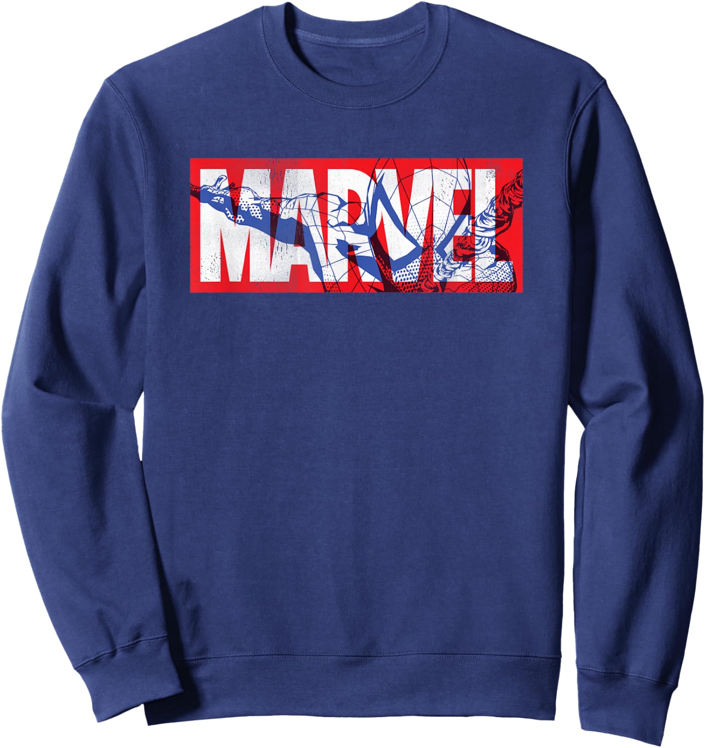 Marvel Logo with Spider-Man Sweatshirt - Sweatshirt | Navy