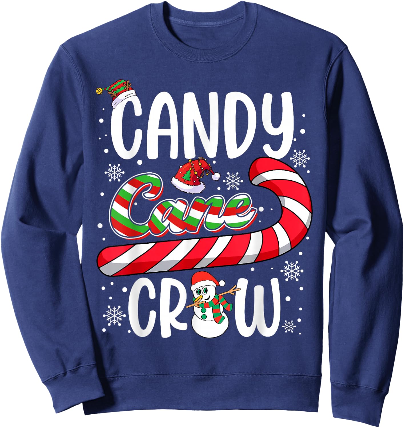 Candy Cane Crew Christmas Xmas Love Candy Boys Girls Kids Sweatshirt - Sweatshirt | Navy