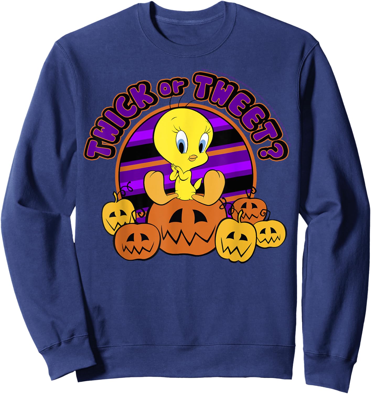Looney Tunes Halloween Tweety Bird Twick Or Tweet Sweatshirt - Sweatshirt | Navy