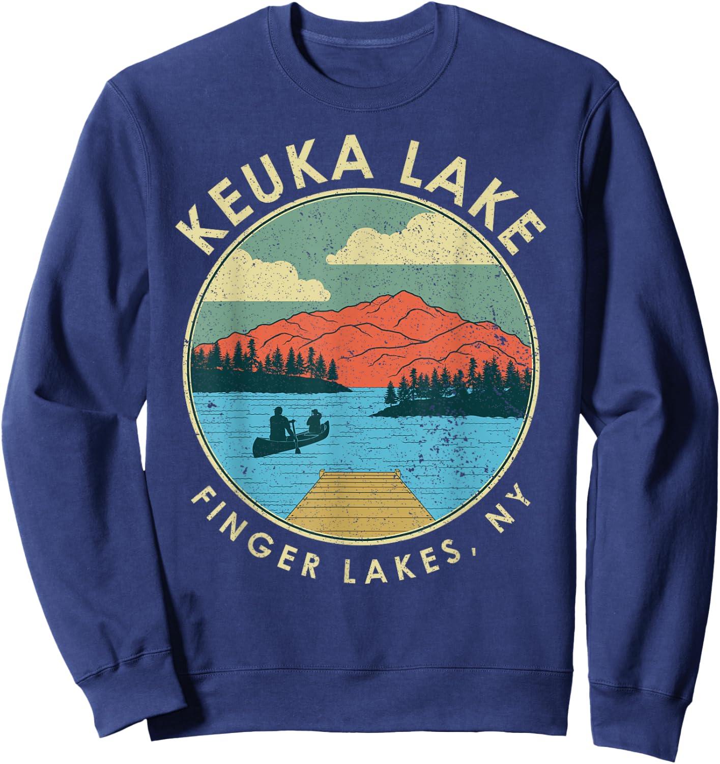 Finger Lakes NY New York Keuka Lake Sweatshirt - Sweatshirt | Navy