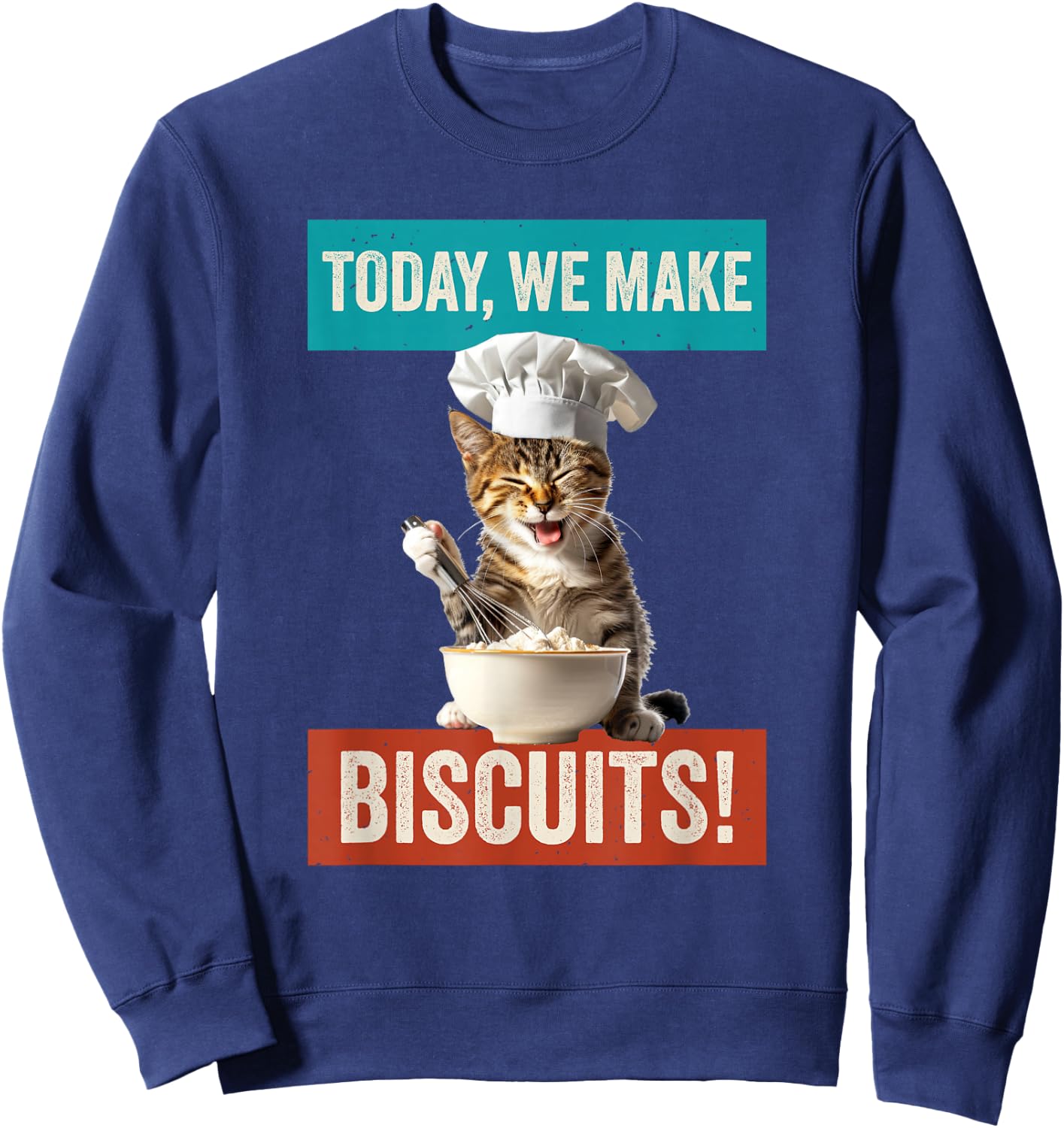 Cat Make Biscuits Funny Cat Baker Kitten Cook for Cat Owner Sweatshirt - Sweatshirt | Navy