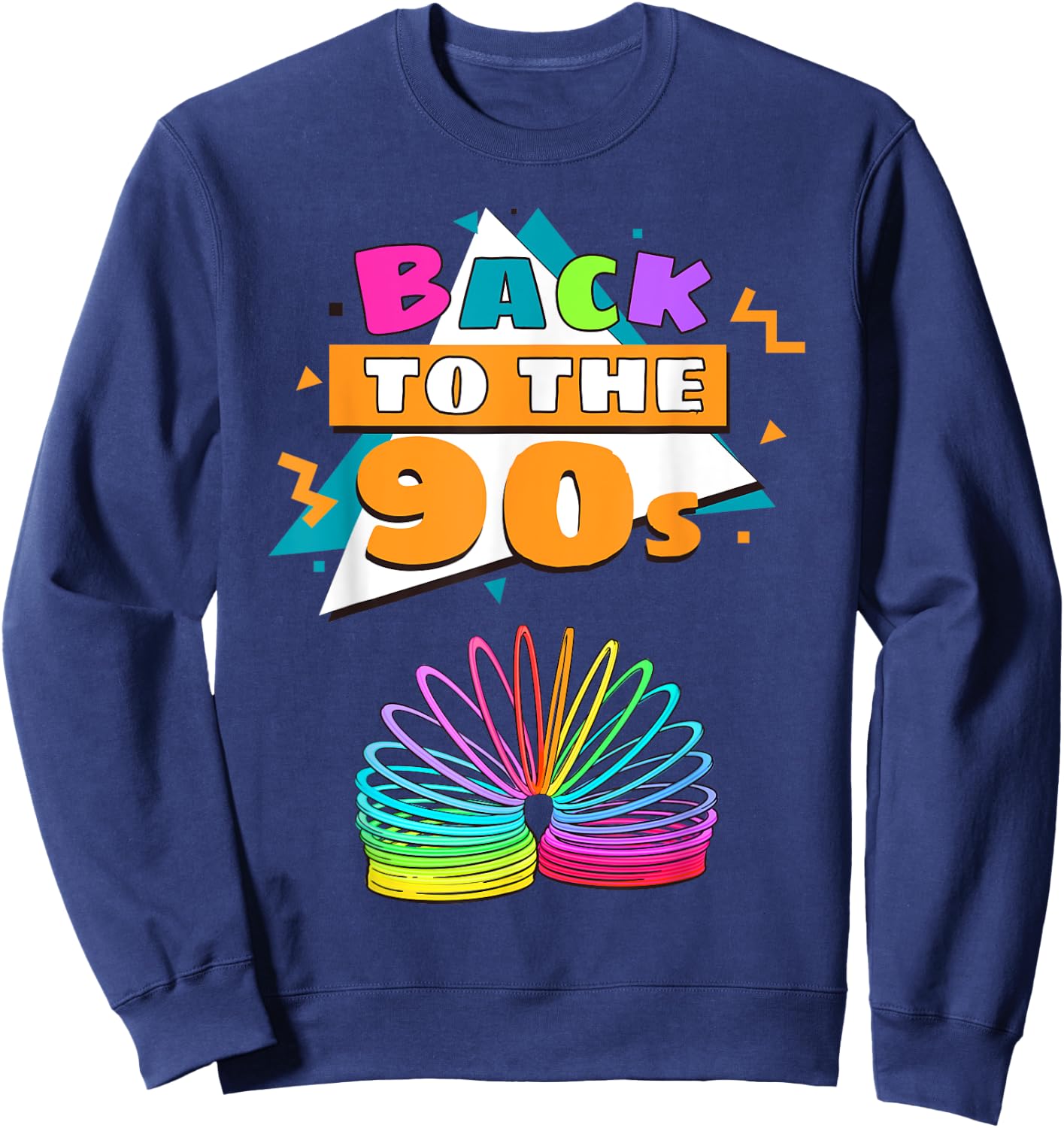 Men's Women's Kids Vintage Retro Back To 90's Graphic Design Sweatshirt - Sweatshirt | Navy