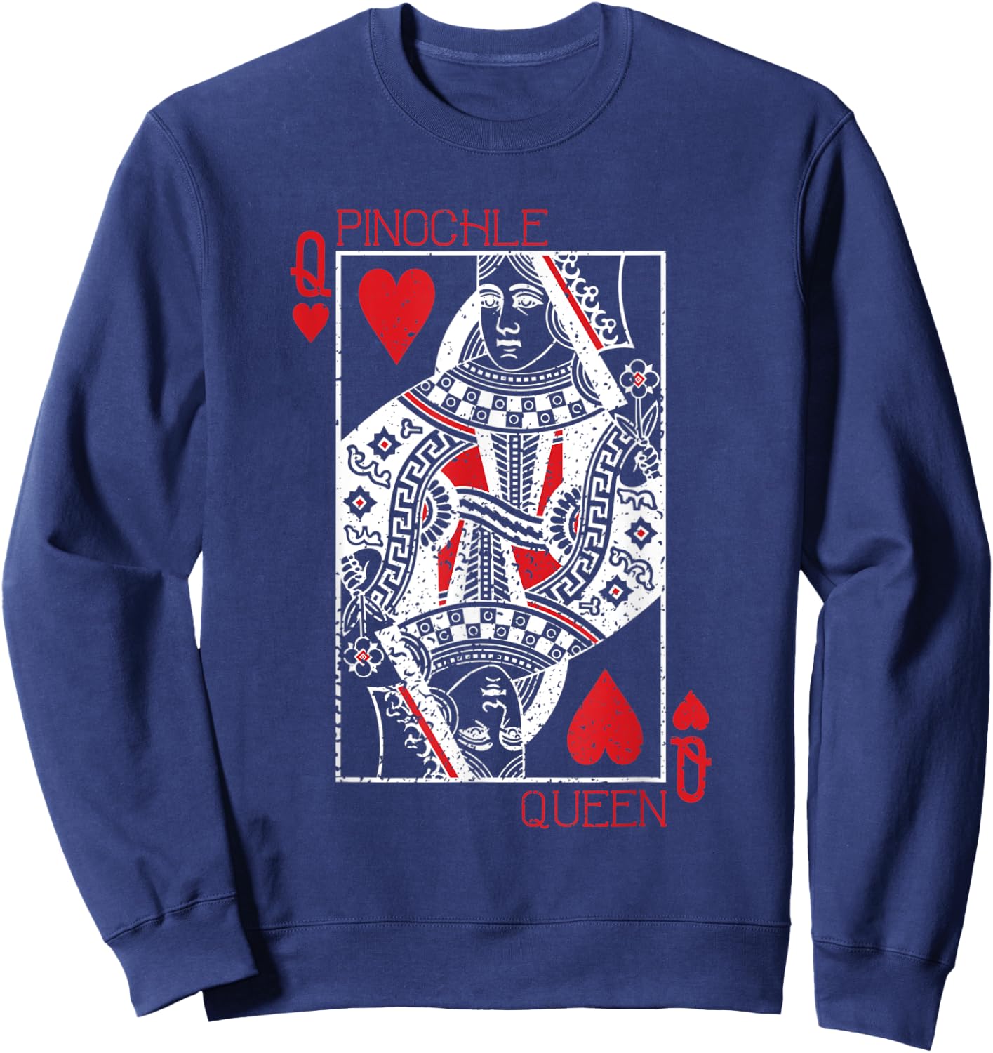 Pinochle queen card - pinochle gift Sweatshirt - Sweatshirt | Navy