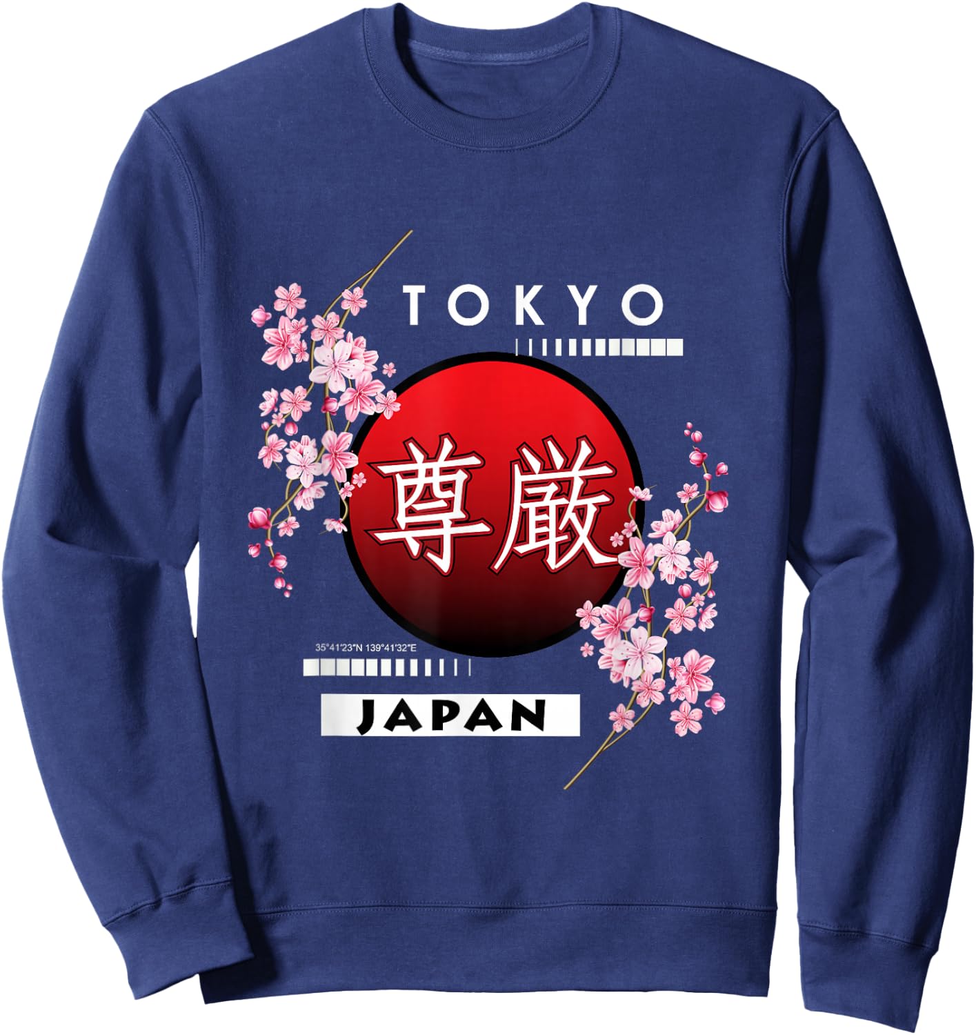 Sakura Cherry Blossom of Big City in Japan, Tokyo Sweatshirt - Sweatshirt | Navy