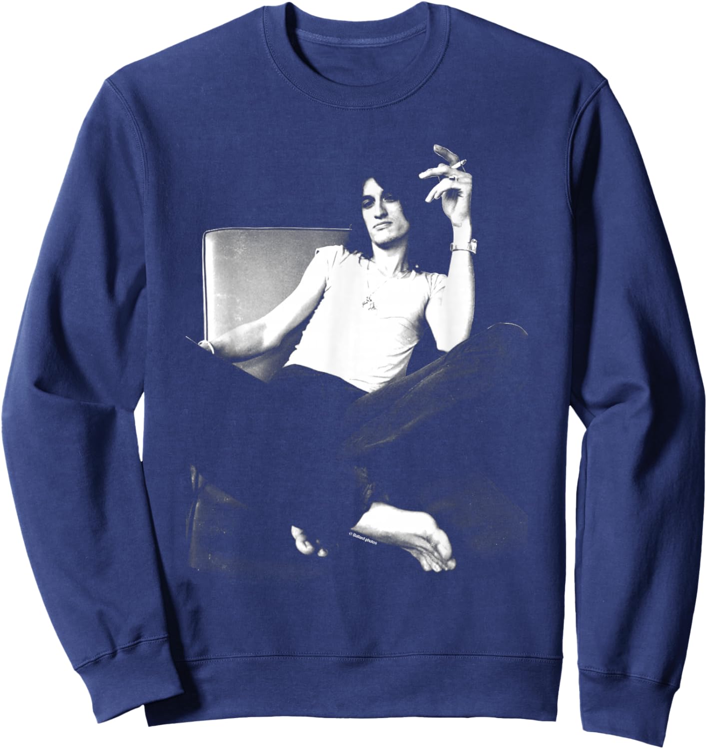 Joe Perry Guitarist Of Aerosmith 1985 By Allan Ballard Sweatshirt - Sweatshirt | Navy