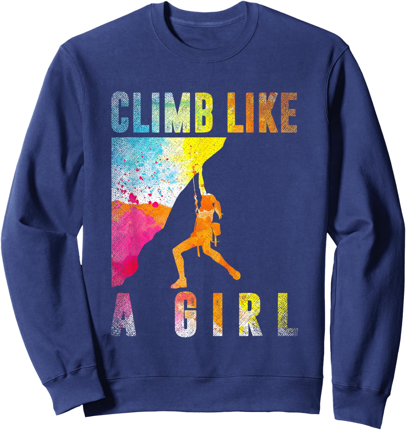 Bouldering Rock Climber Women Girls Kids Rock Climbing Sweatshirt - Sweatshirt | Navy