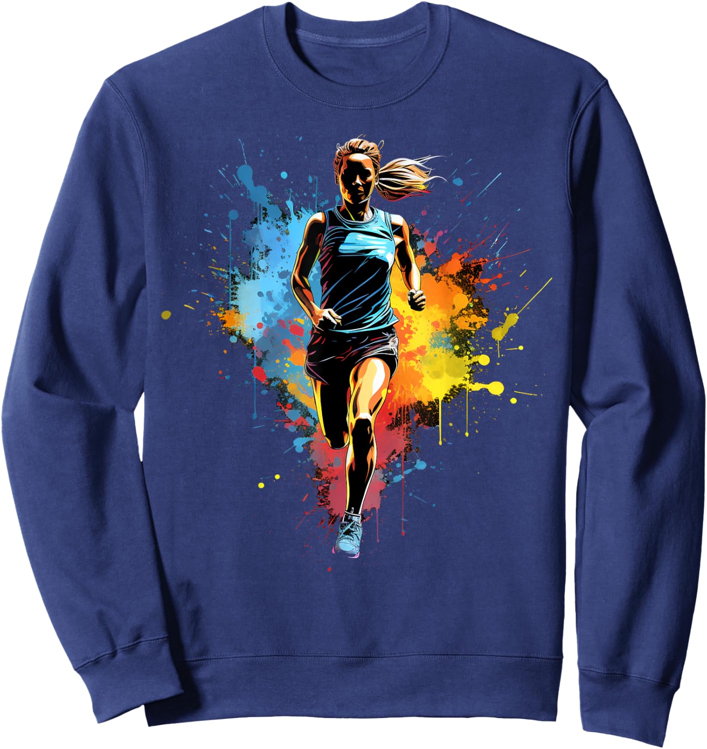 Cross country runner Girl on Cross Country Running Sweatshirt - Sweatshirt | Navy