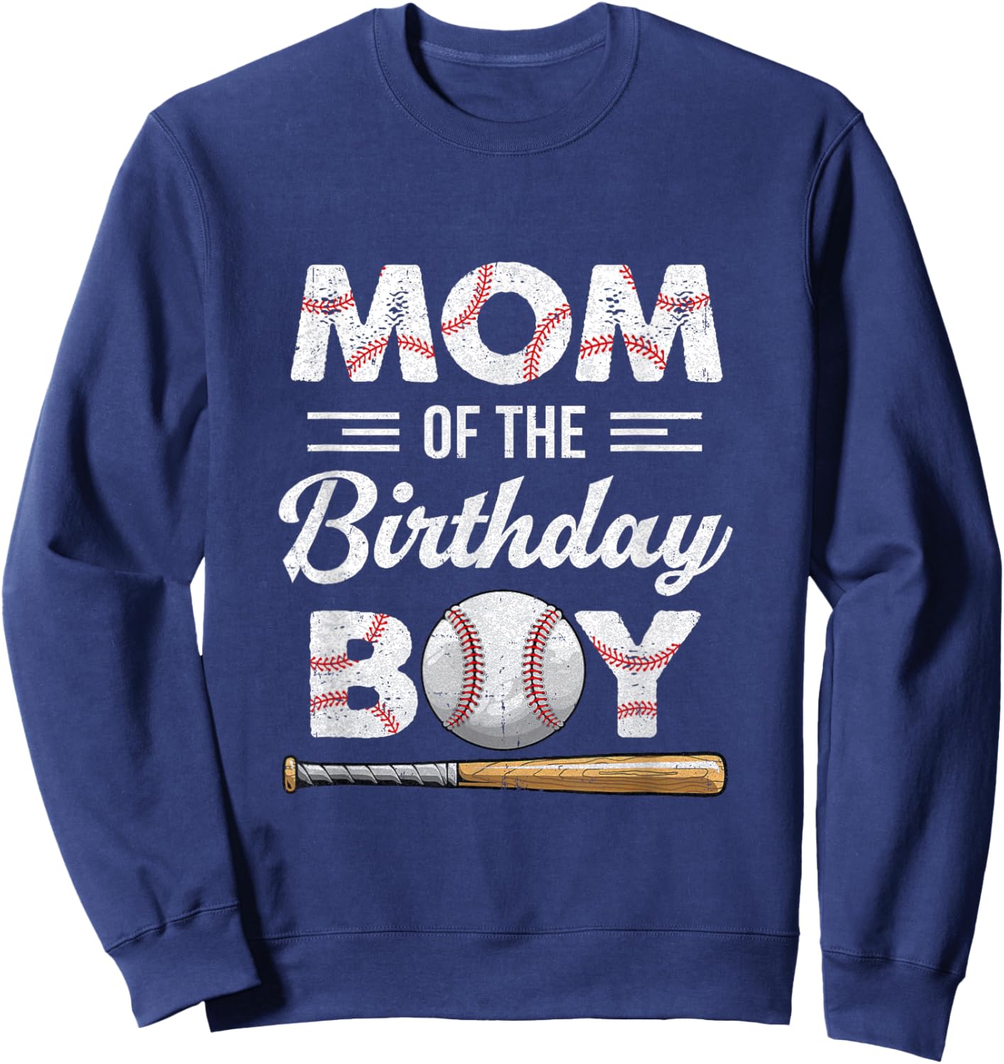 Mom Of The Birthday Boy Baseball Matching Family Party Sweatshirt - Sweatshirt | Navy