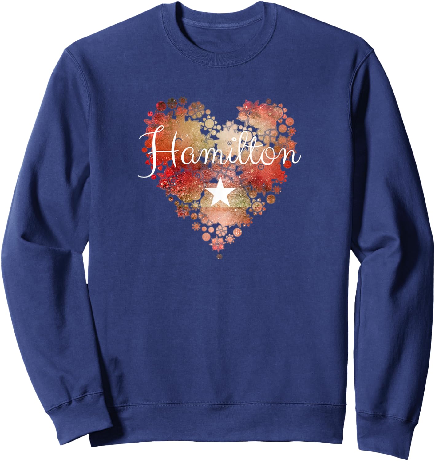 I Love Hamilton Heart | Gift Teenage Girl Women Sweatshirt - Sweatshirt | Navy