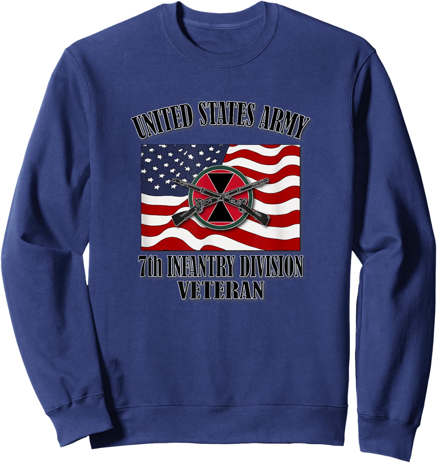 7th Infantry Division Veteran (Front Design) Sweatshirt - Sweatshirt | Navy