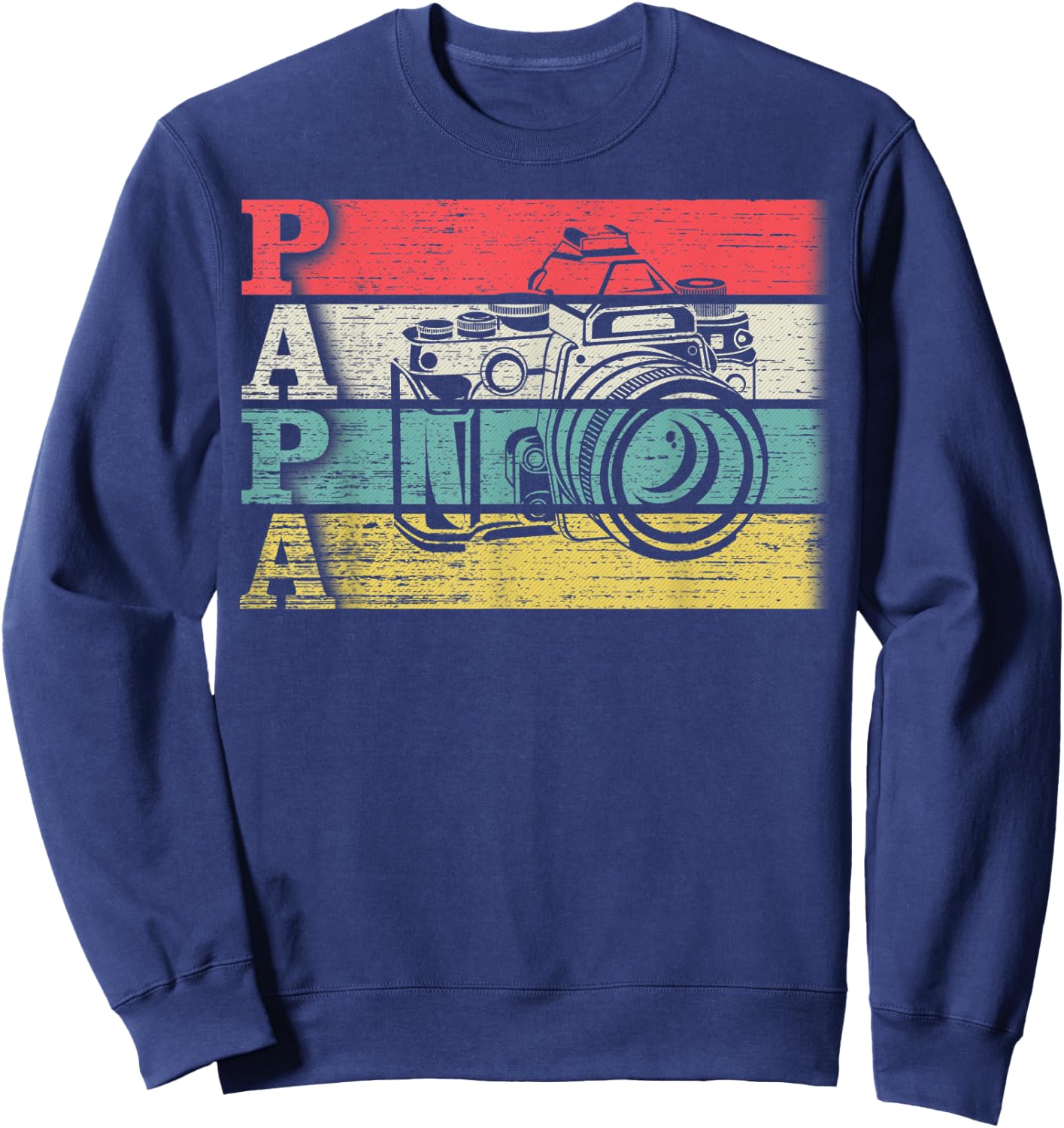 Vintage Retro Photographer Papa Photography Silhouette Funny Sweatshirt - Sweatshirt | Navy