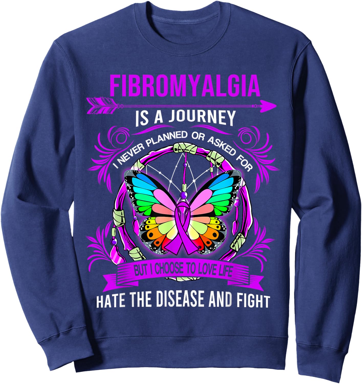 Fibromyalgia is a journey I never planed Sweatshirt - Sweatshirt | Navy