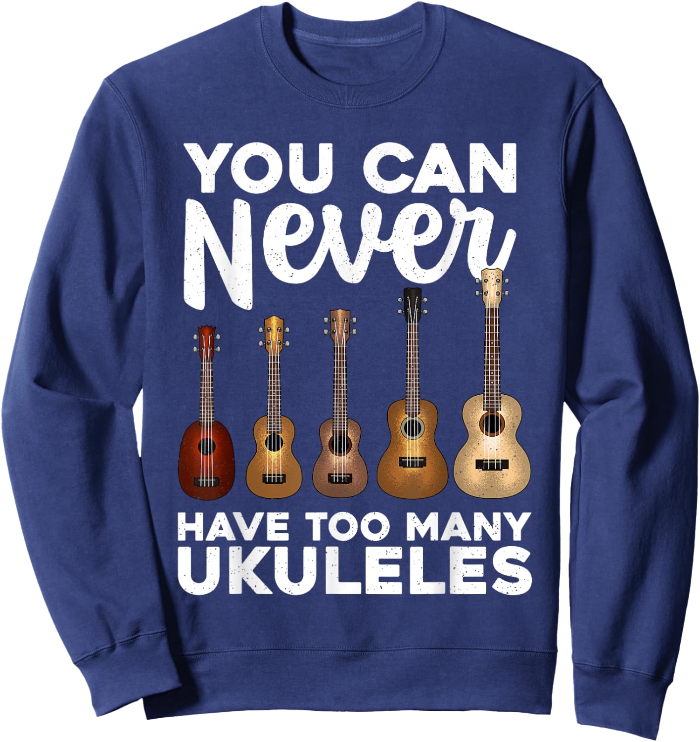 Funny Ukulele Art Women Small Guitar Ukulele Players Sweatshirt - Sweatshirt | Navy
