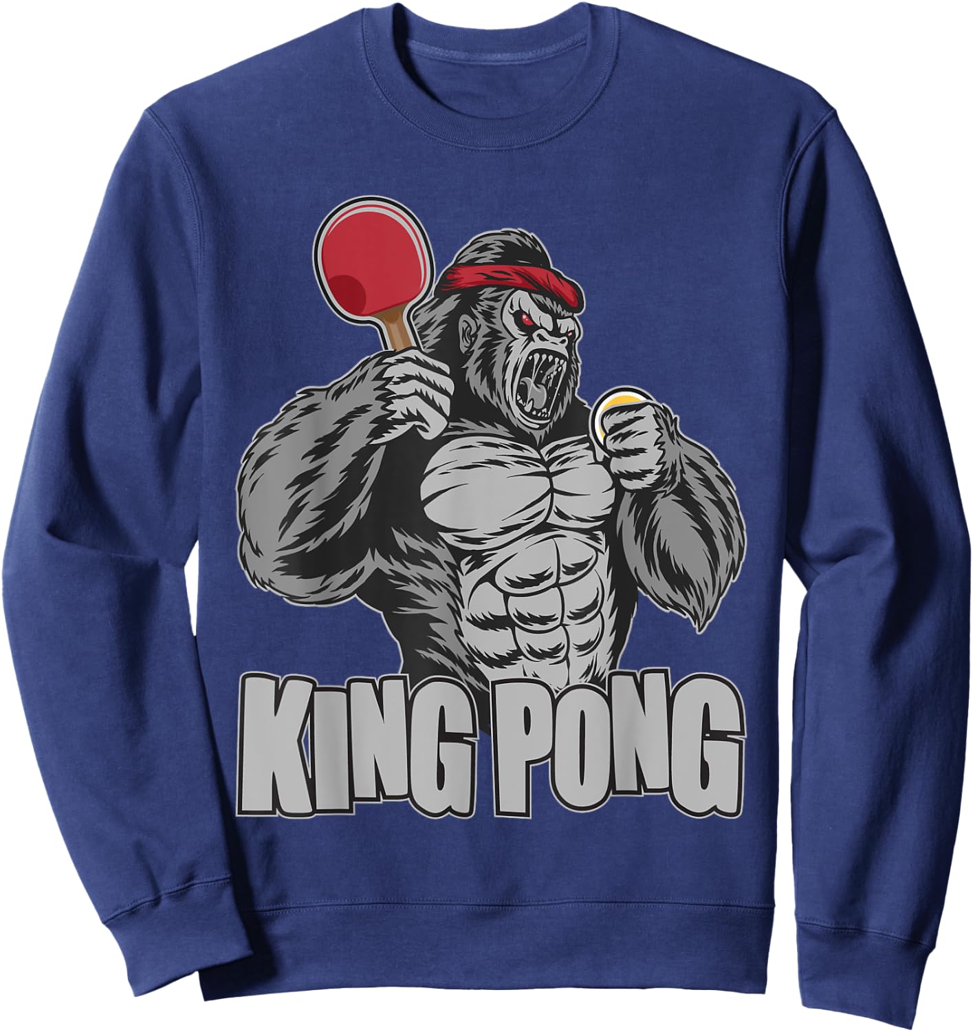King Pong - Funny Table Tennis Lover Ping Pong Player Sweatshirt - Sweatshirt | Navy