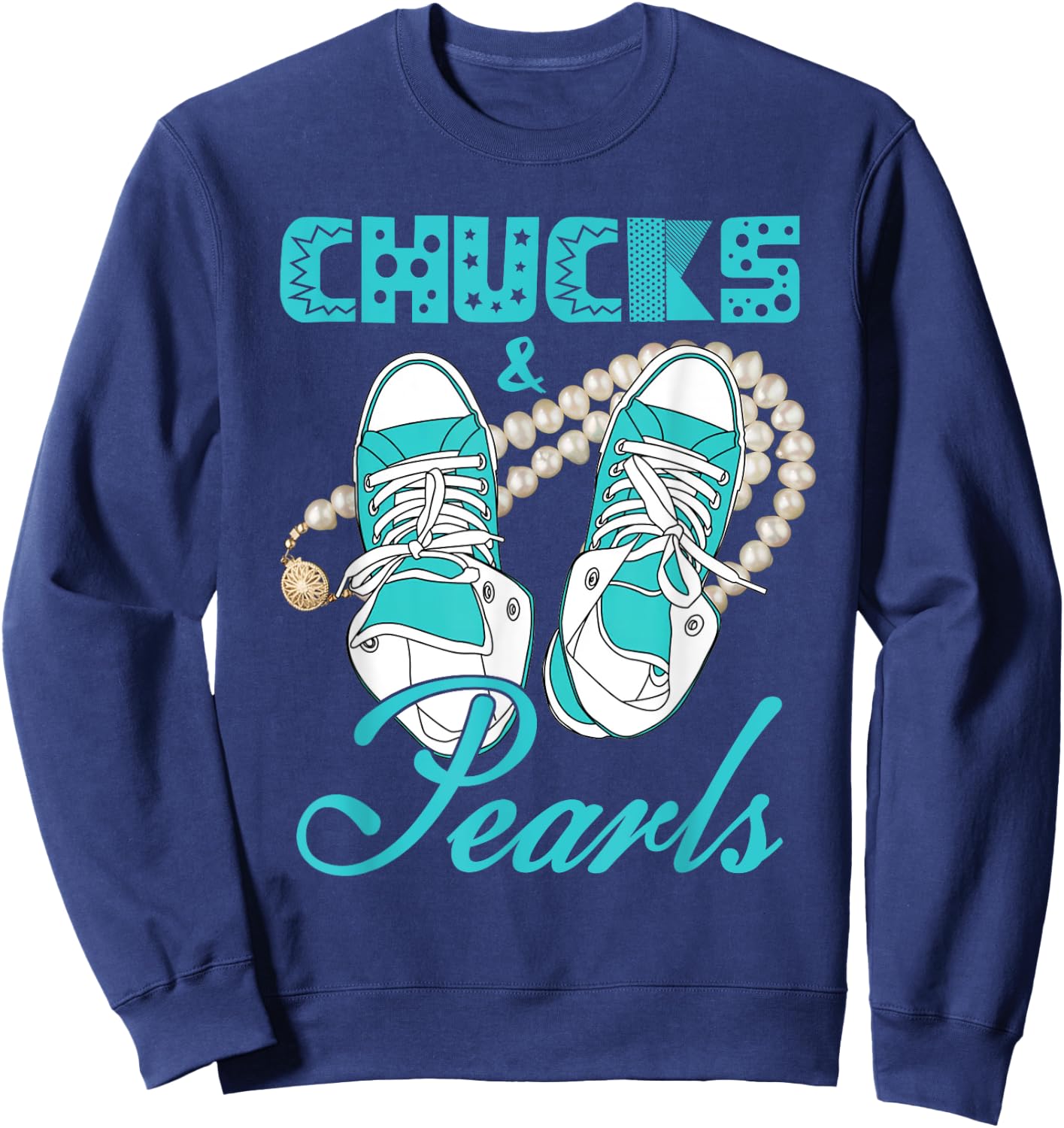 Chucks and Pearls Sweatshirt - Sweatshirt | Navy