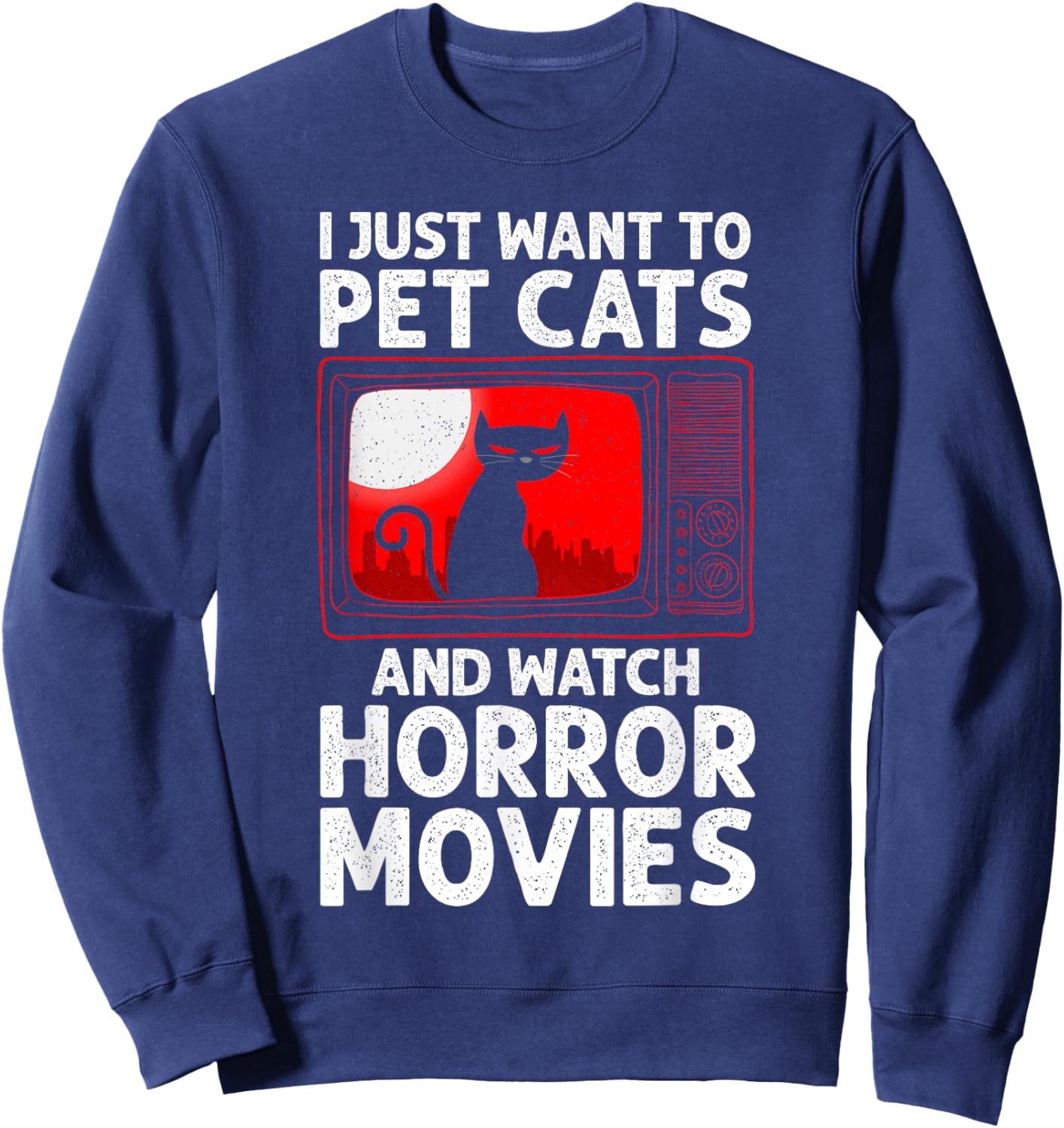 Cute Horror Movie Design Women Horror Movie Lover Sweatshirt - Sweatshirt | Navy