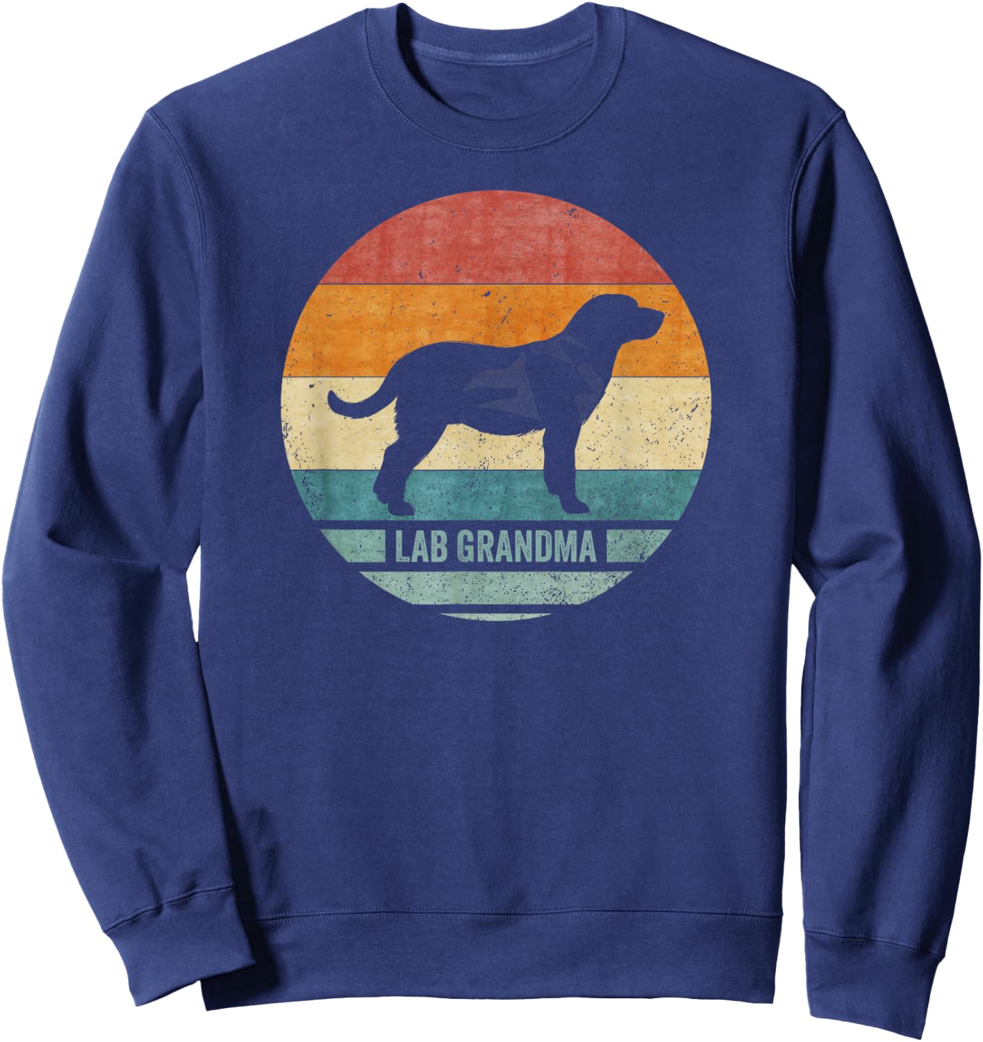 Vintage Labrador Retriever Grandma Lab Silhouette Sunset Sweatshirt - Sweatshirt | Navy