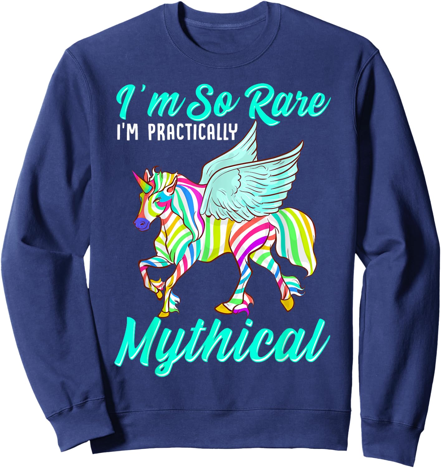 Rare Disease Zebra Unicorn Zebra Ribbon Sweatshirt - Sweatshirt | Navy