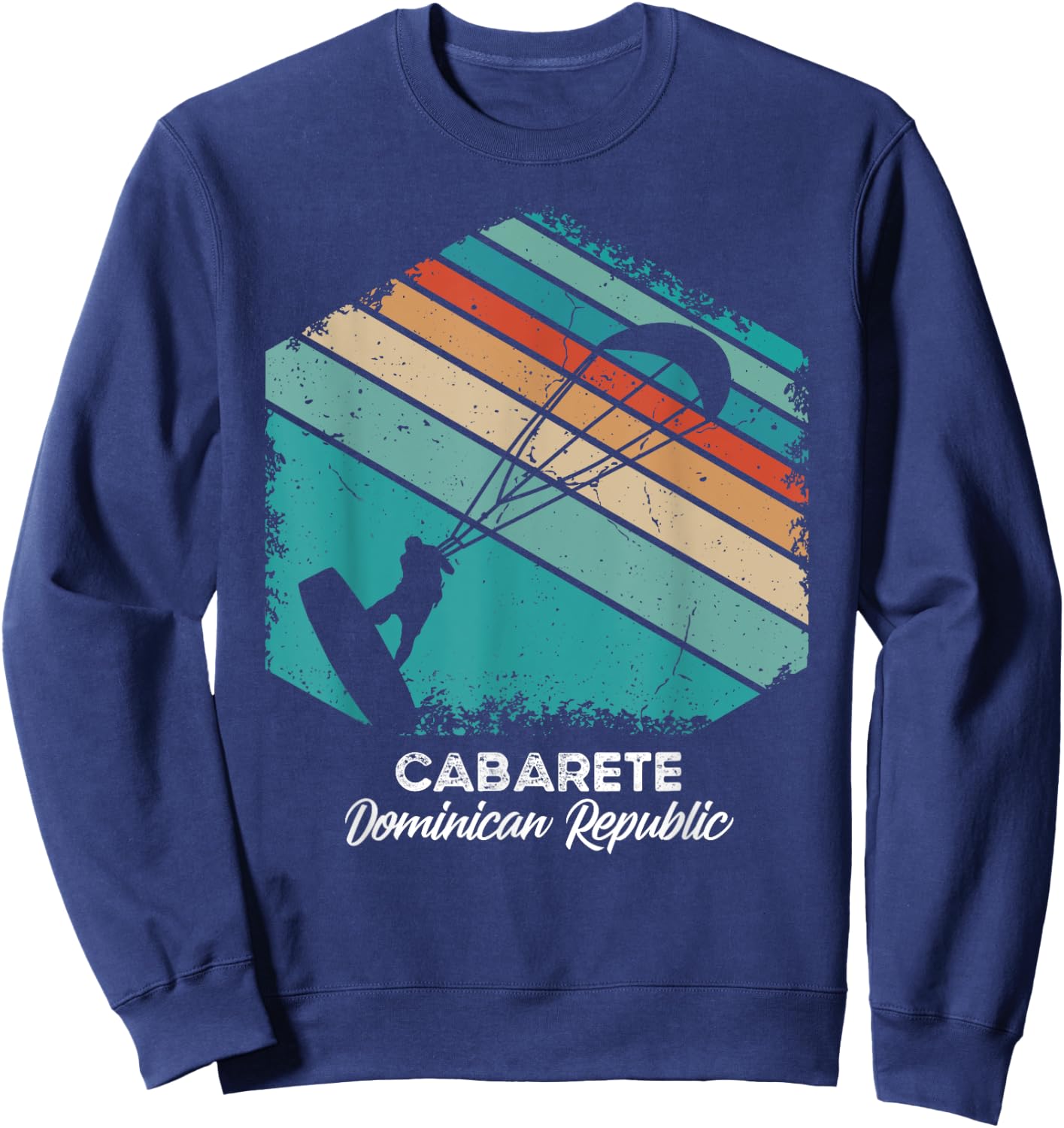 Vintage Retro Kitesurf Cabarete Kite Surfing Sweatshirt - Sweatshirt | Navy