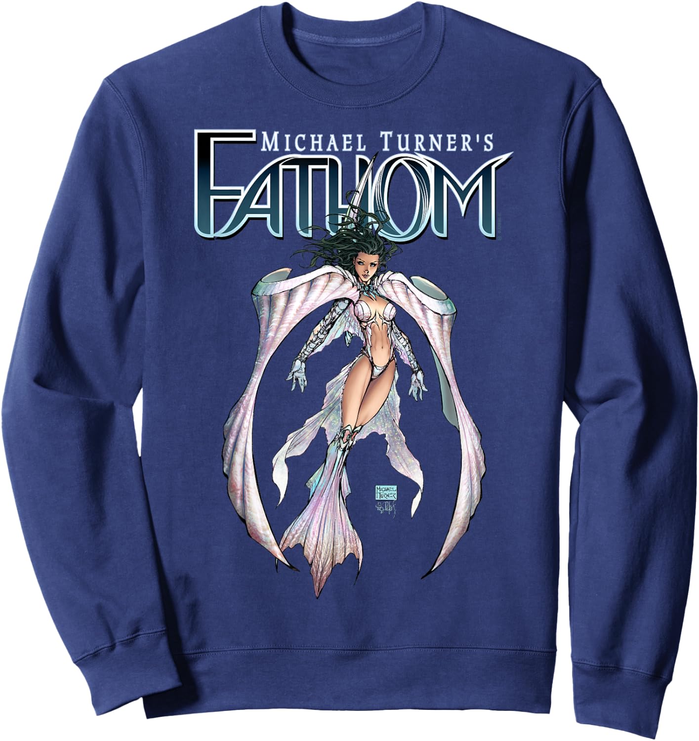 Michael Turner's "Fathom" White Armor Sweatshirt - Sweatshirt | Navy